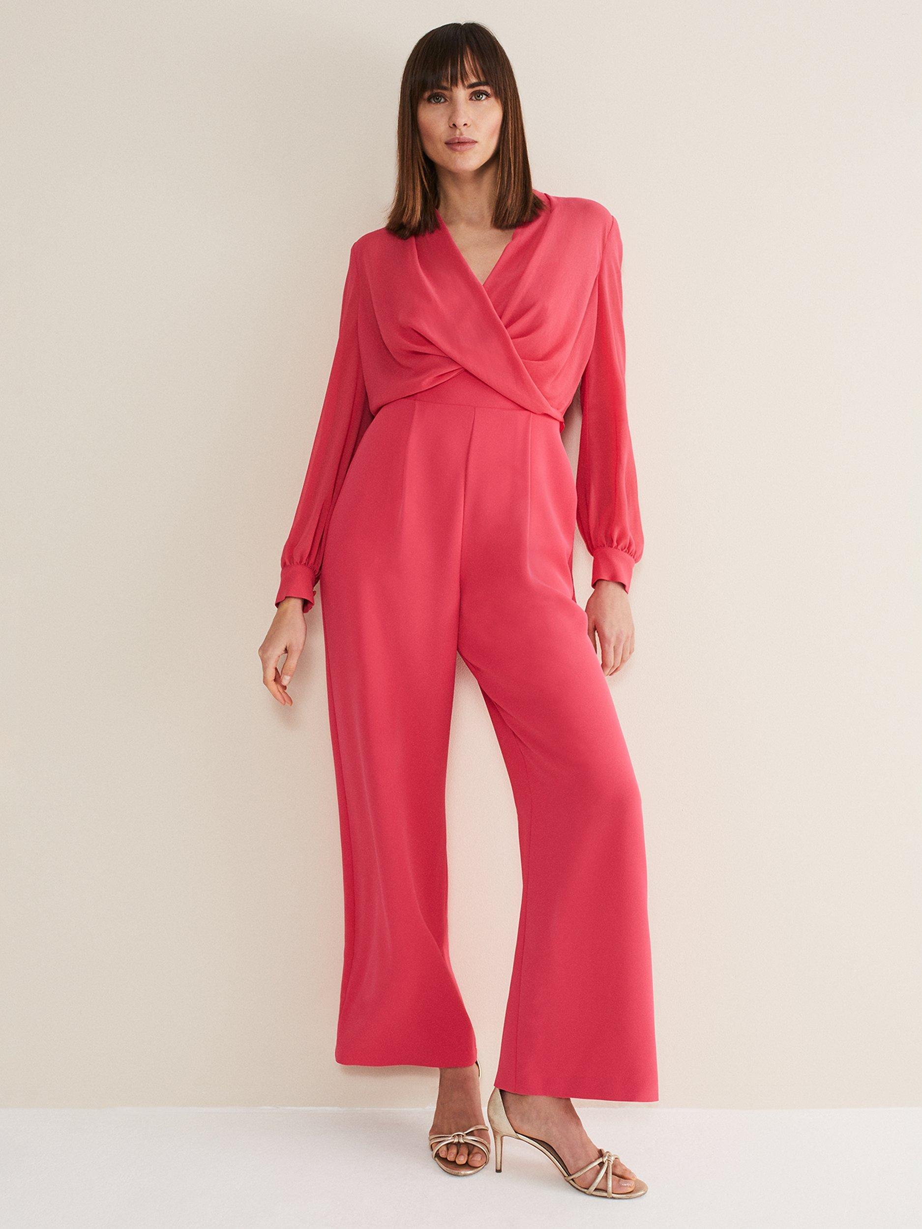 Pink jumpsuit long sleeve online