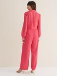 Phase Eight Mindy Wide Leg Long Sleeve Jumpsuit, Raspberry