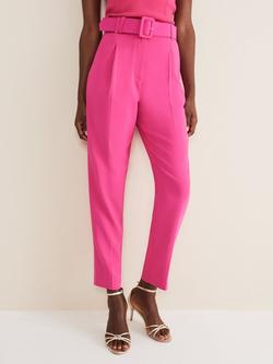 Phase Eight Adria Tailored Belted Trousers, Hot Pink, Hot Pink