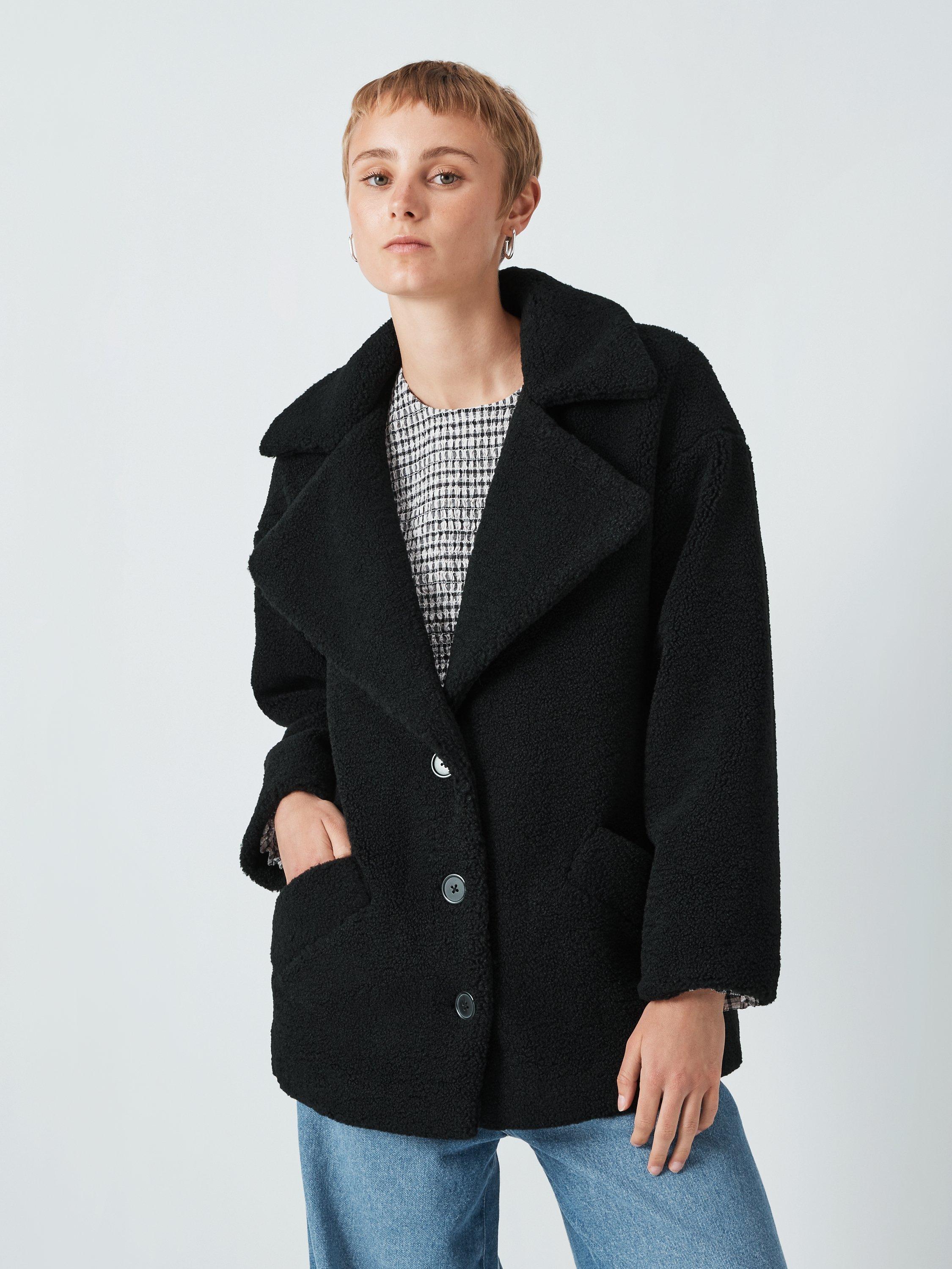 John Lewis ANYDAY Plain Short Teddy Coat