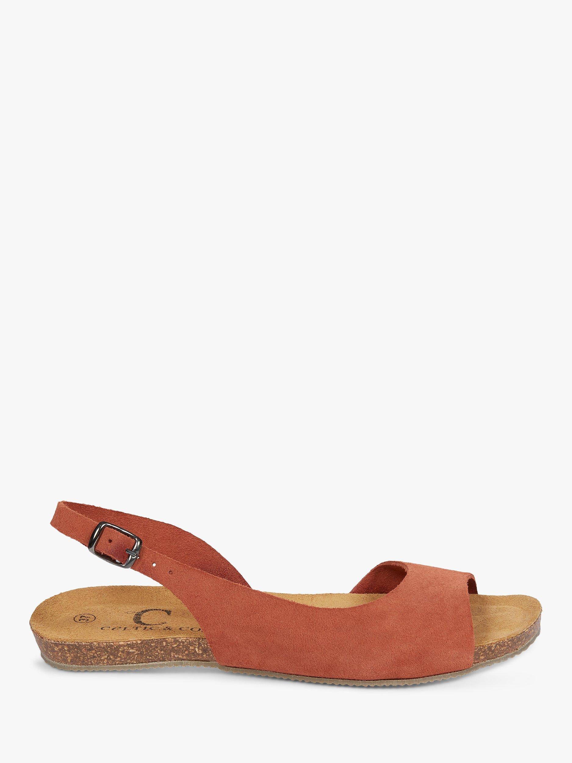 Celtic & Co. Suede Slingback Sandals, Burnt Sienna