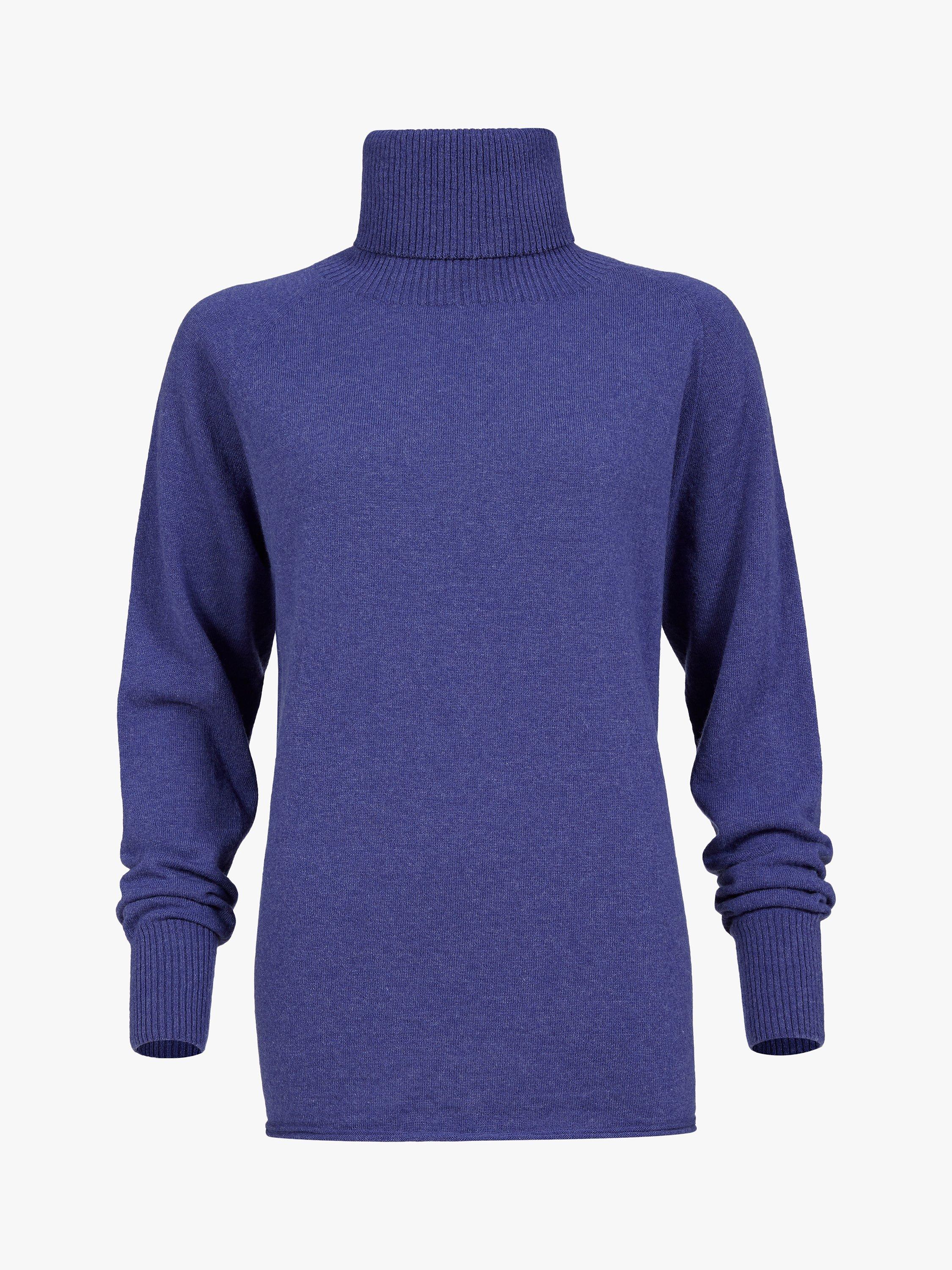 Celtic & Co. Wool Roll Neck Jumper, Indigo, XS