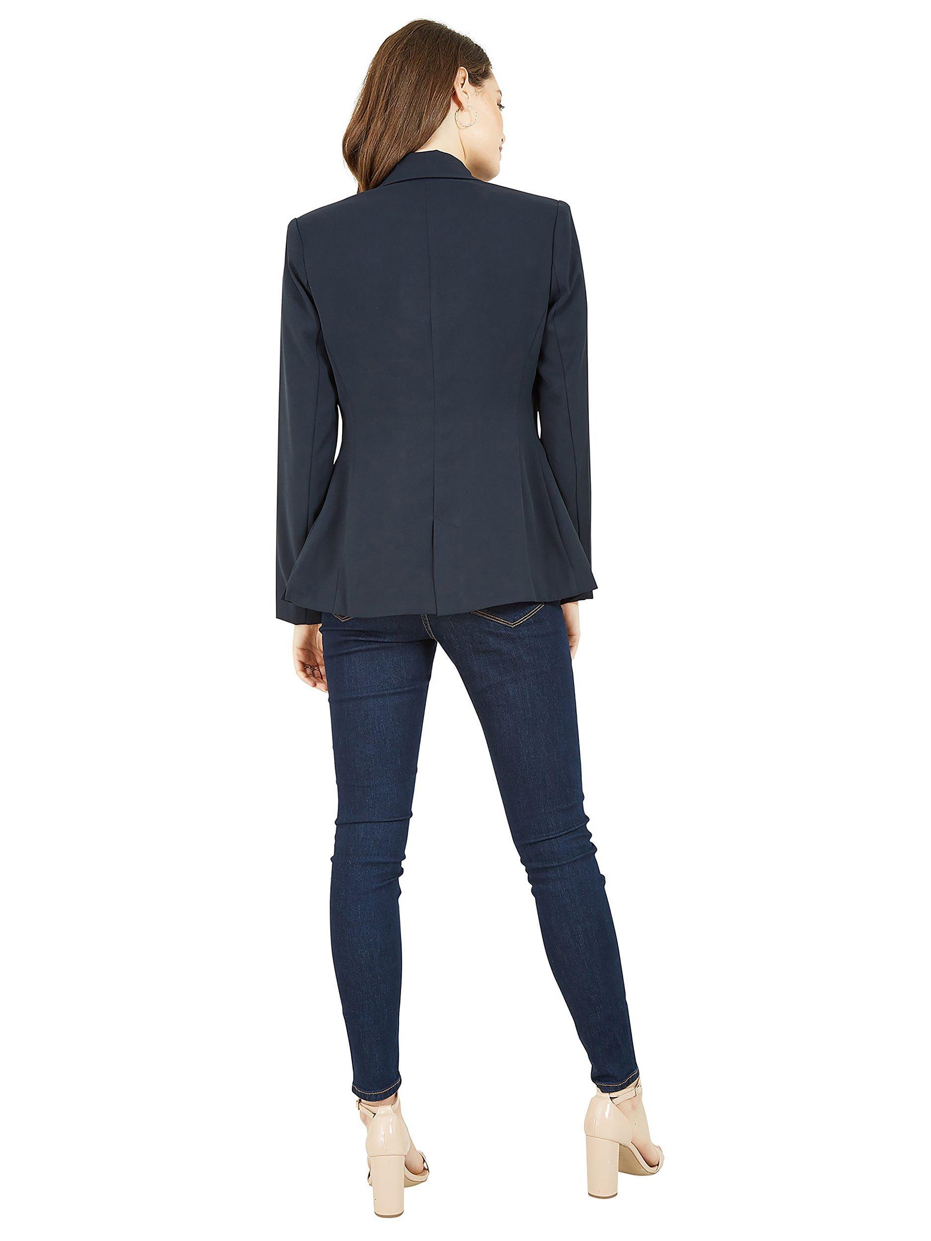 Product image 3 of 4, which shows Yumi Double Breasted Blazer, Navy, 8