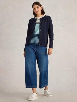 White Stuff Lulu Organic Cotton Cardigan, Dark Navy
