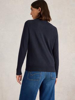 White Stuff Lulu Organic Cotton Cardigan - view 2, Dark Navy