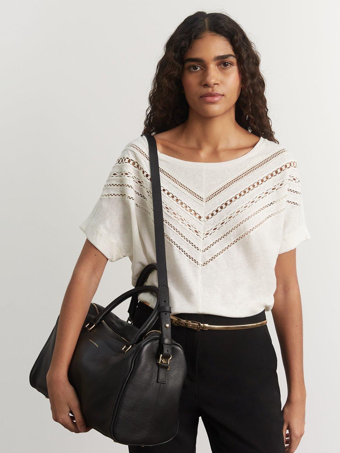 Gerard Darel Aileen Linen T-Shirt, Cream