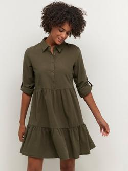 KAFFE Naya Cotton Shirt Dress - view 2, Grape Leaf