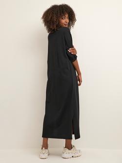 KAFFE Edna Cotton Maxi T-Shirt Dress - view 2, Black Deep