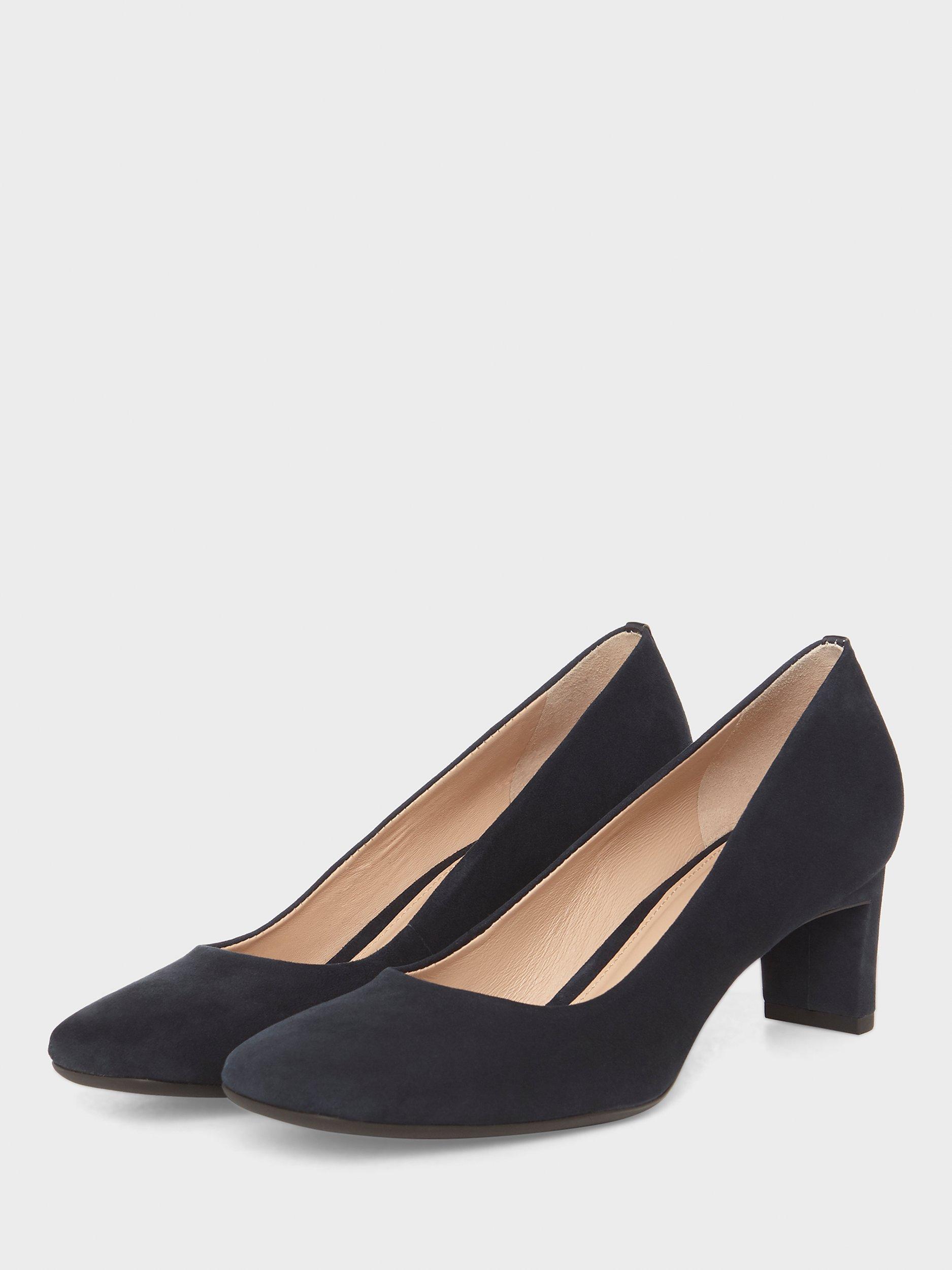 Product image 5 of 5, which shows Hobbs Myra Block Heel Court Shoes, Navy Suede, 3