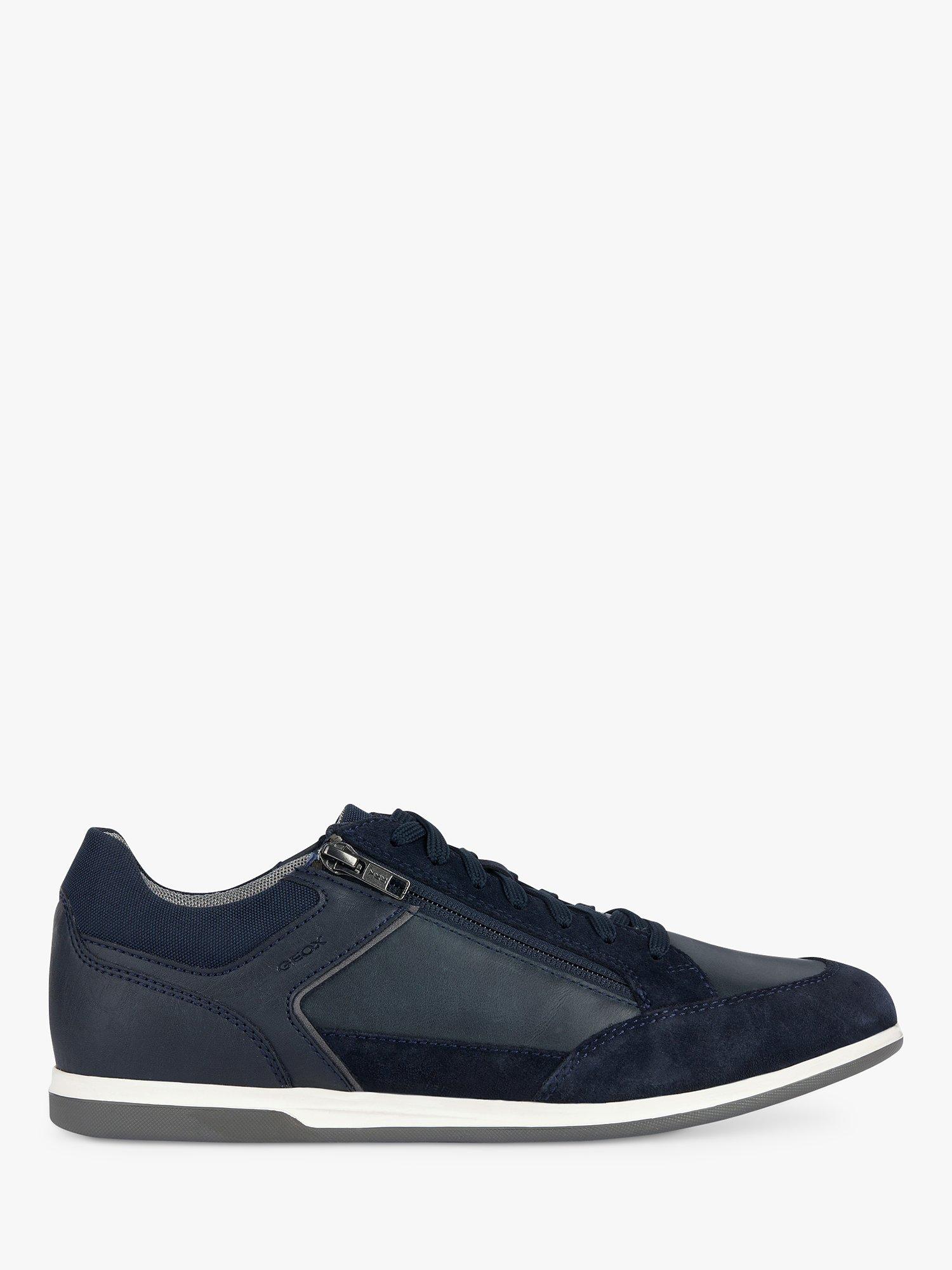 Geox Renan Low Top Leather Trainers, Navy                
