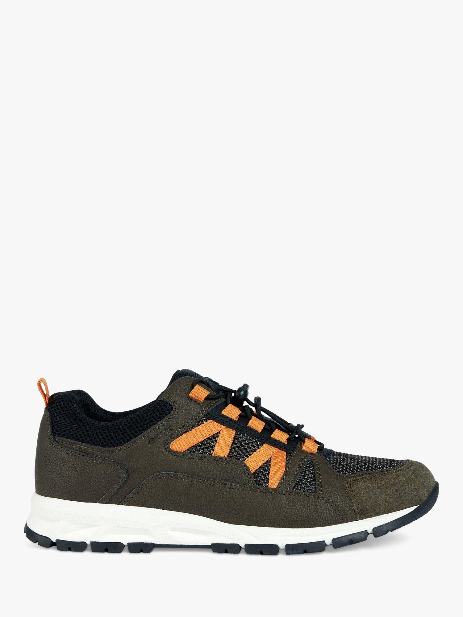 Geox Delray Wide Fit Lace Up Trainers, Military/Black      