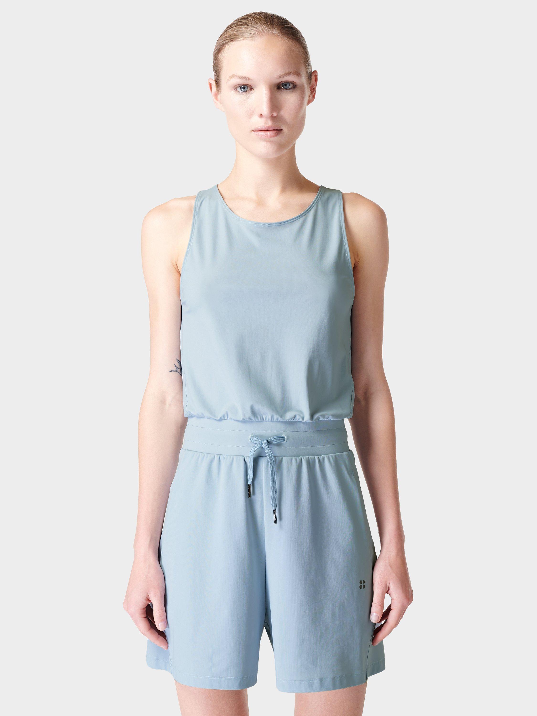 Sweaty Betty Explorer Romper Playsuit, Aluminium Blue