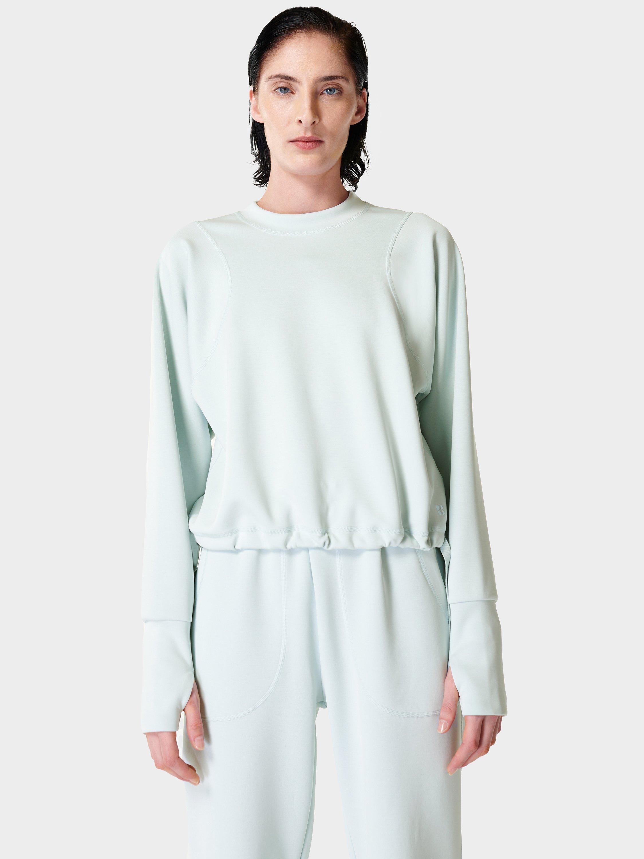 Sweaty Betty Sand Wash Crew Neck Sweatshirt, Frost Blue