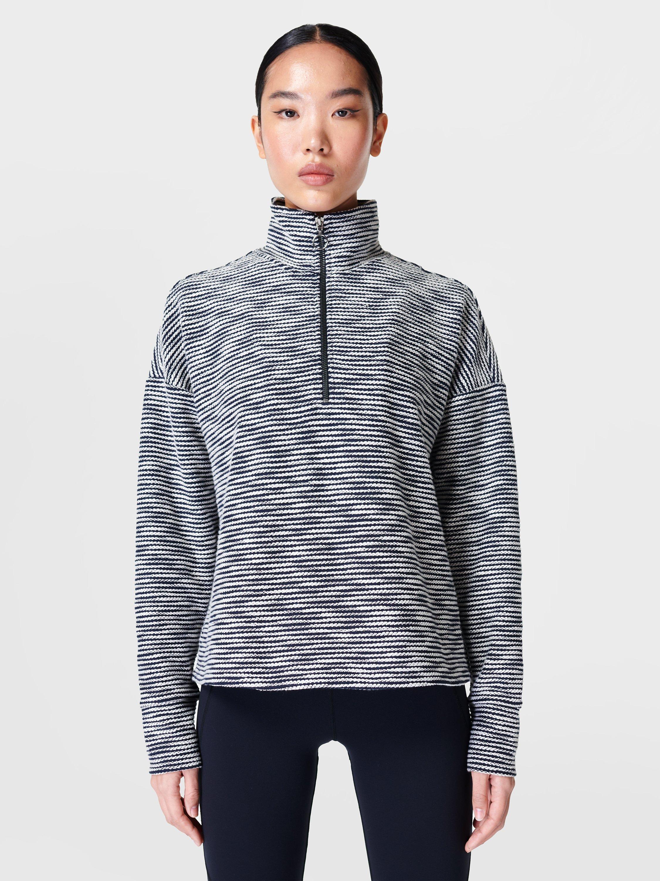 Sweaty Betty Rest Up Half Zip Jumper, Navy Blue