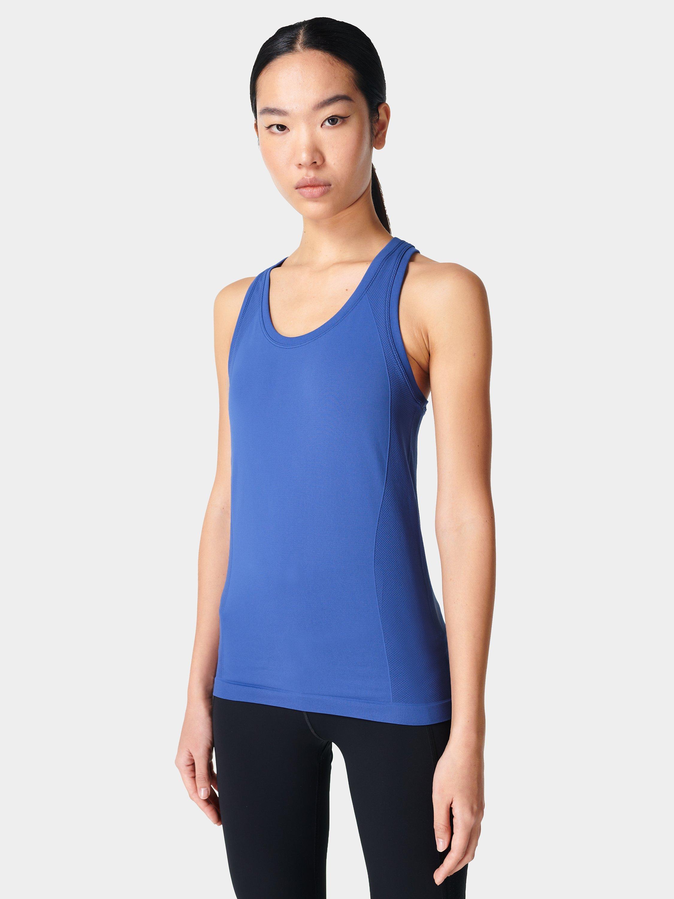 Sweaty Betty Athlete Seamless Workout Tank Top, Hour Blue