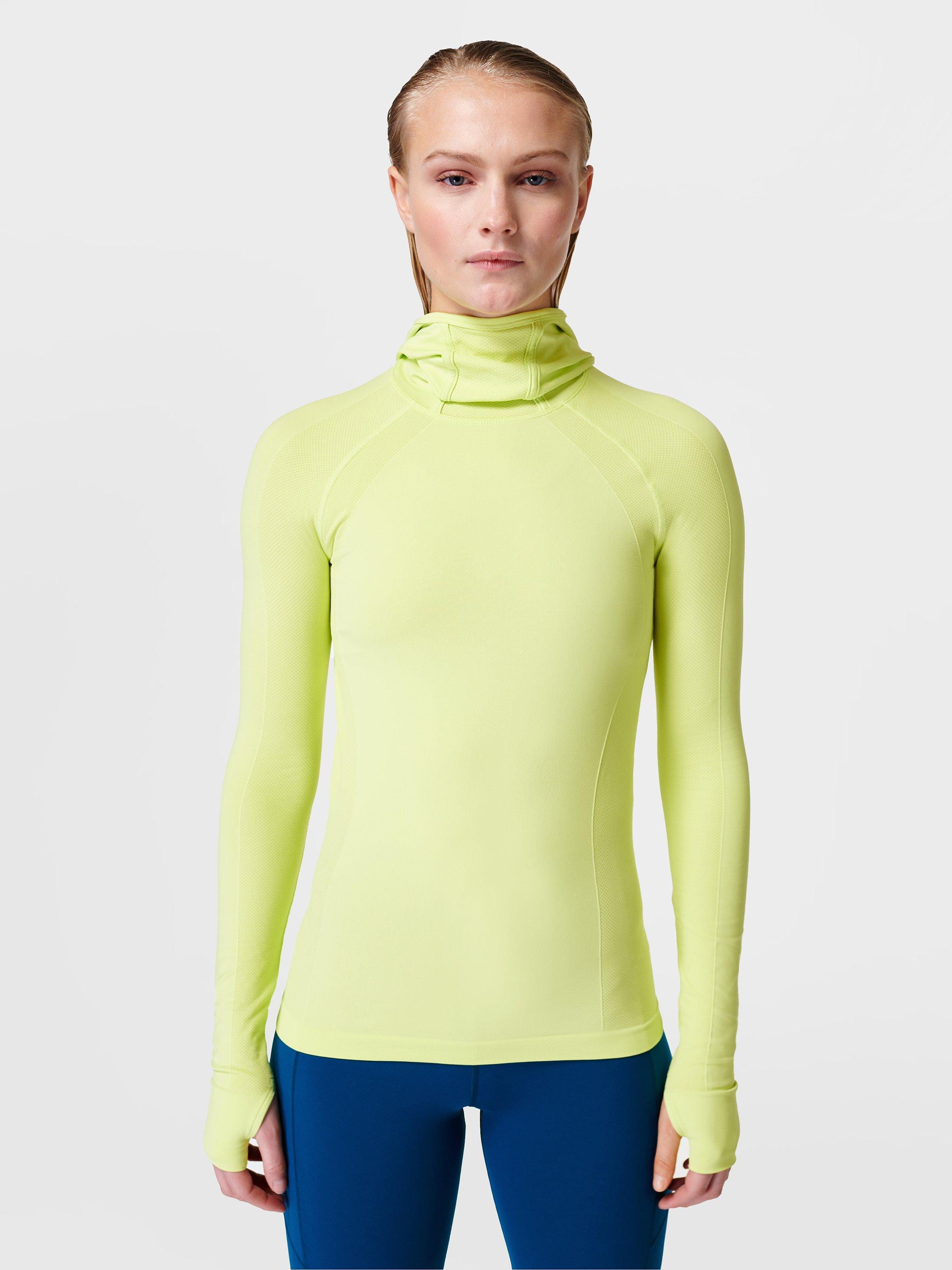 Sweaty Betty Athlete Hooded Long Sleeve Top, Pomelo Green