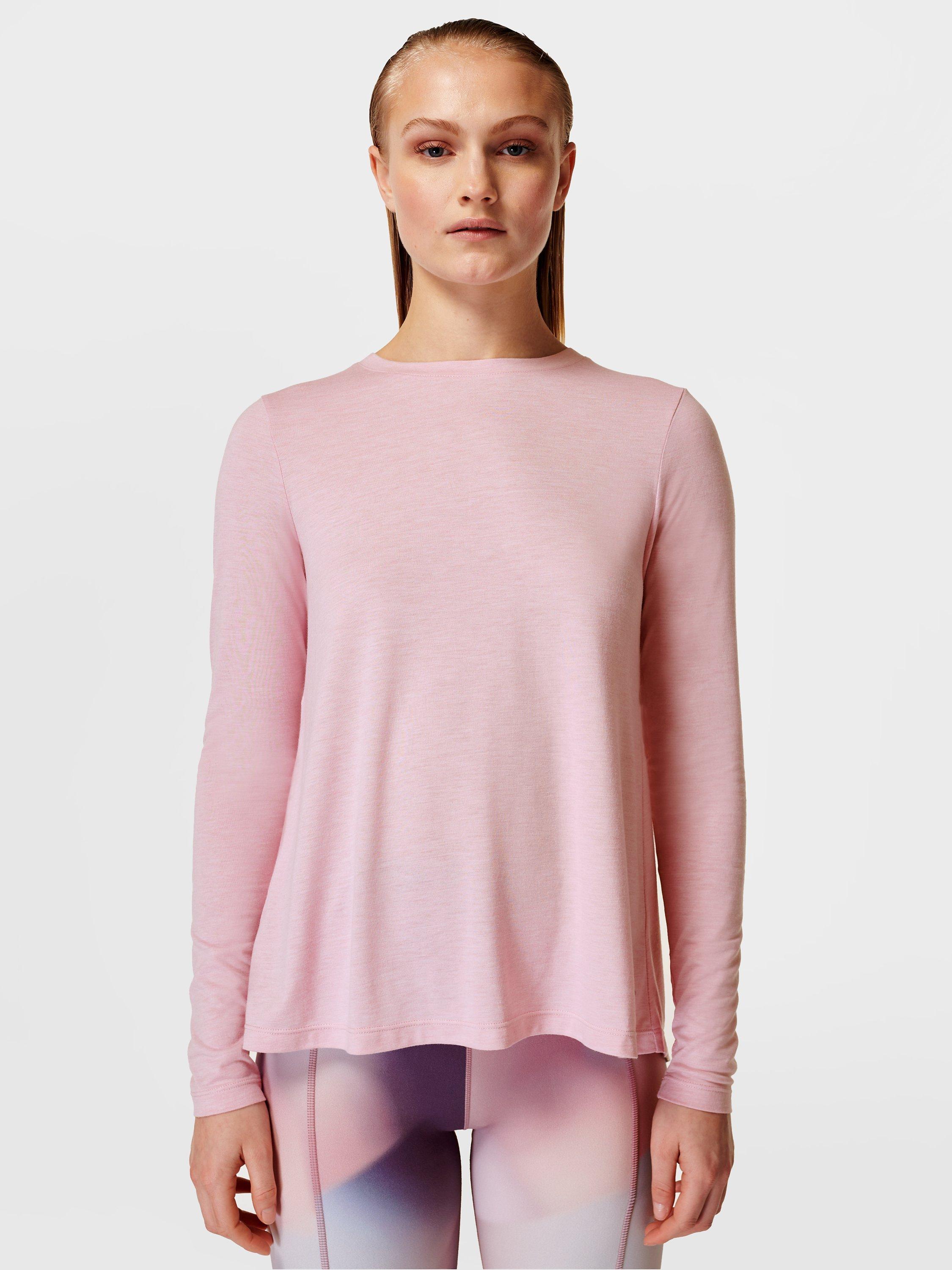 Sweaty Betty Focus Long Sleeve Top, Veil Pink