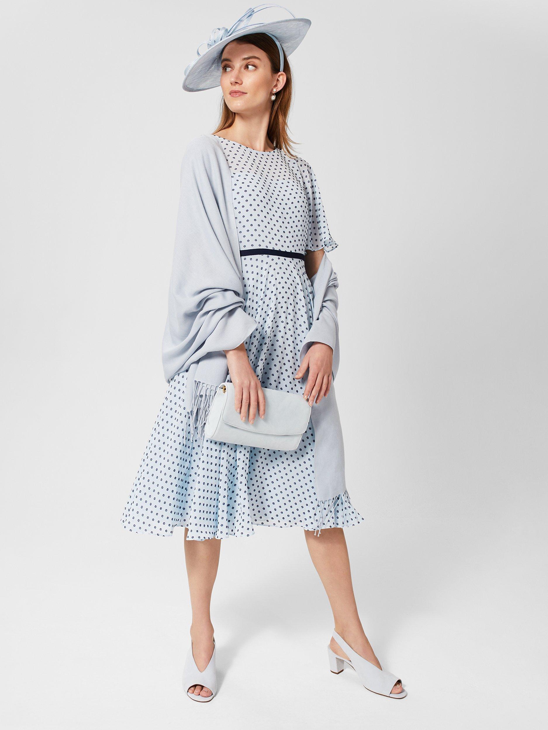 Product image 11 of 11, which shows Hobbs Petite Eleanor Dress, Blue/White, 22
