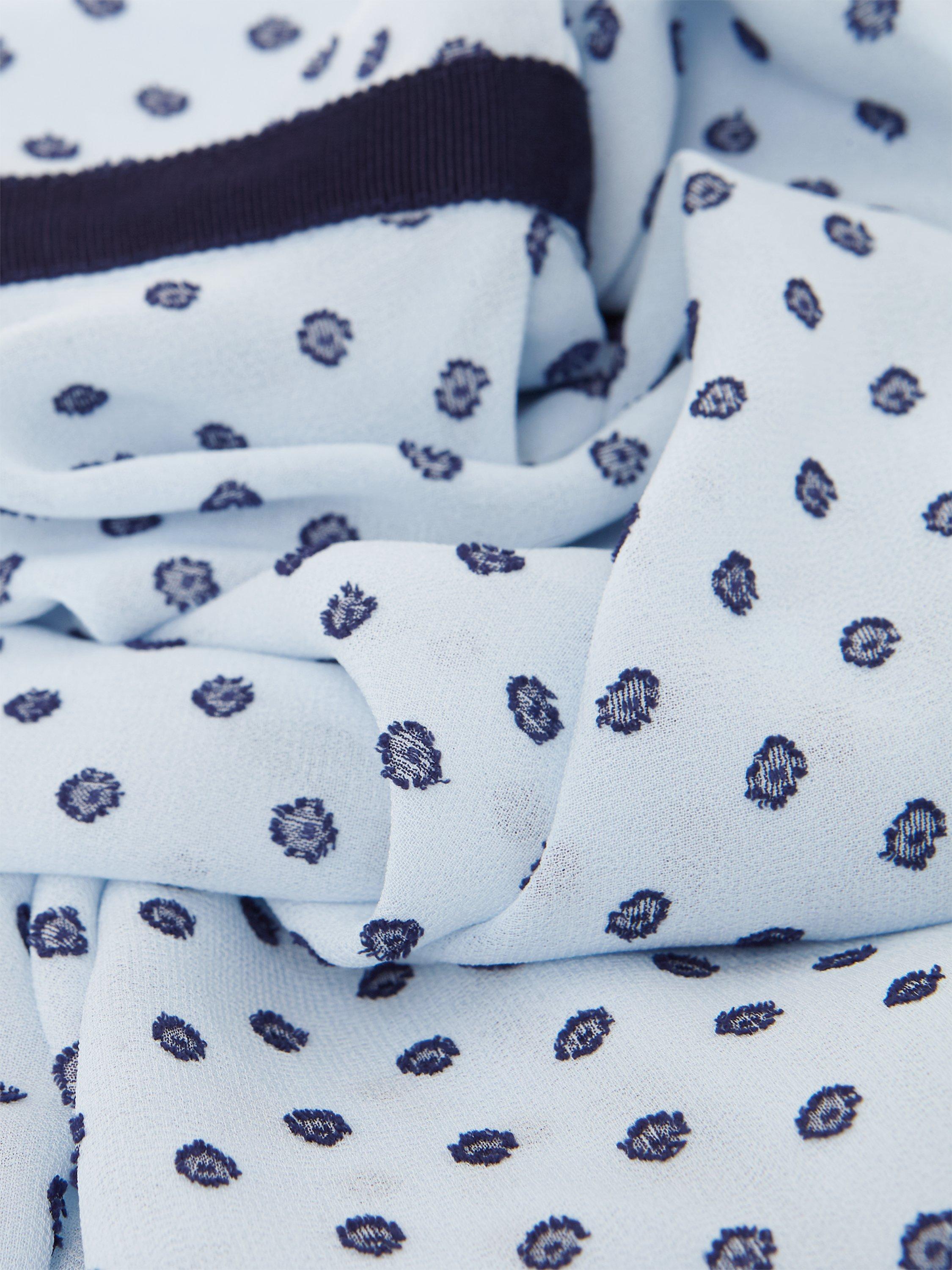 Product image 3 of 11, which shows Hobbs Petite Eleanor Dress, Blue/White, 22
