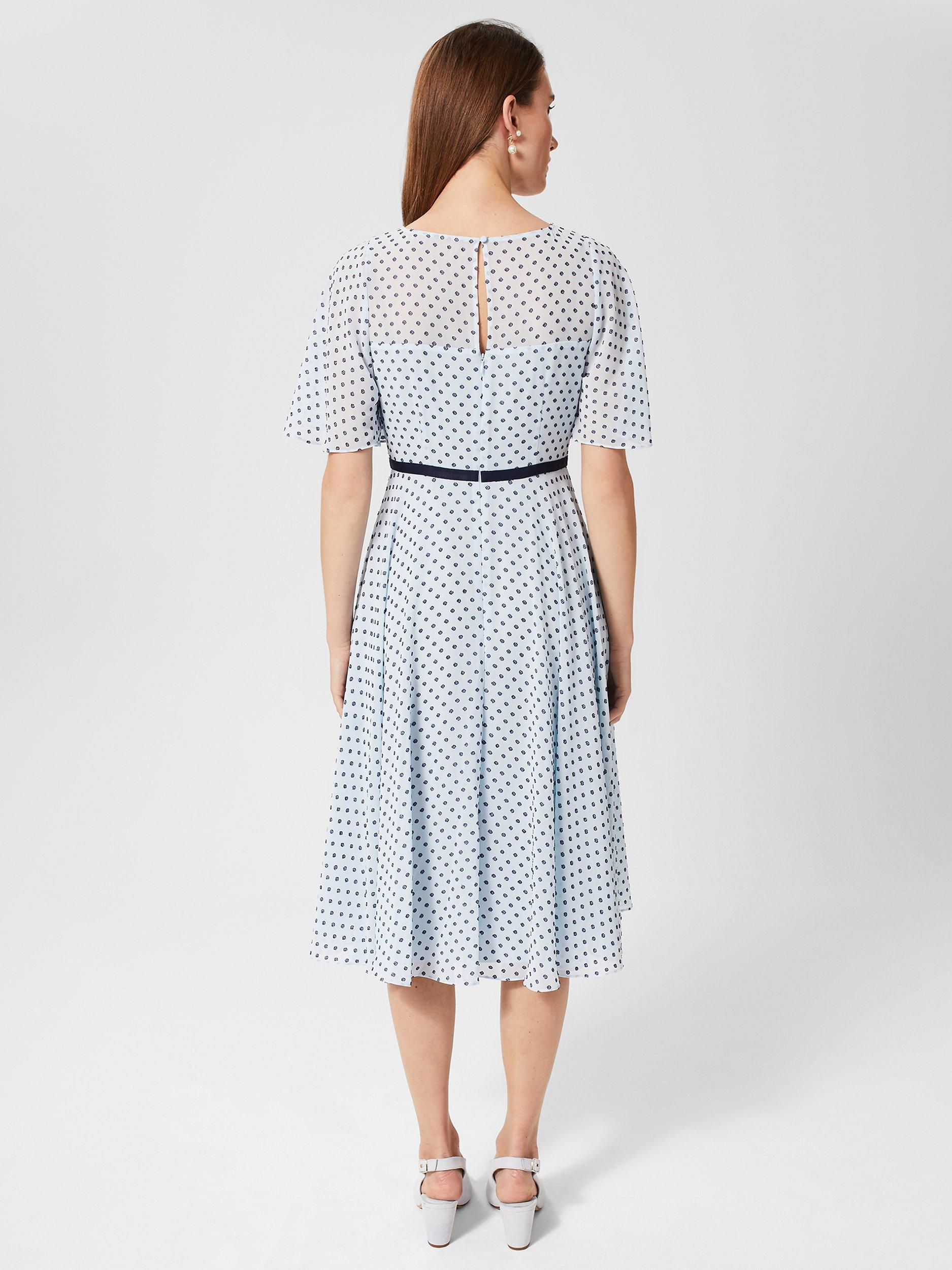 Product image 10 of 11, which shows Hobbs Petite Eleanor Dress, Blue/White, 22