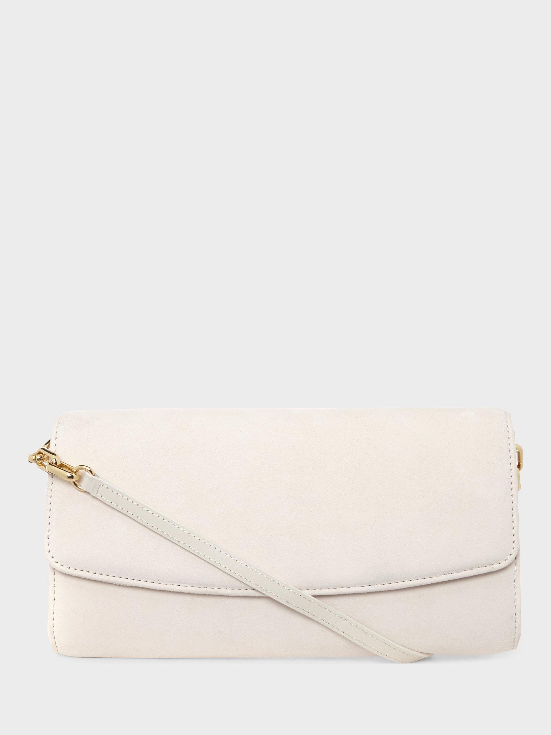 Hobbs Sarah Leather Clutch Bag, Creamy Oyster, One Size