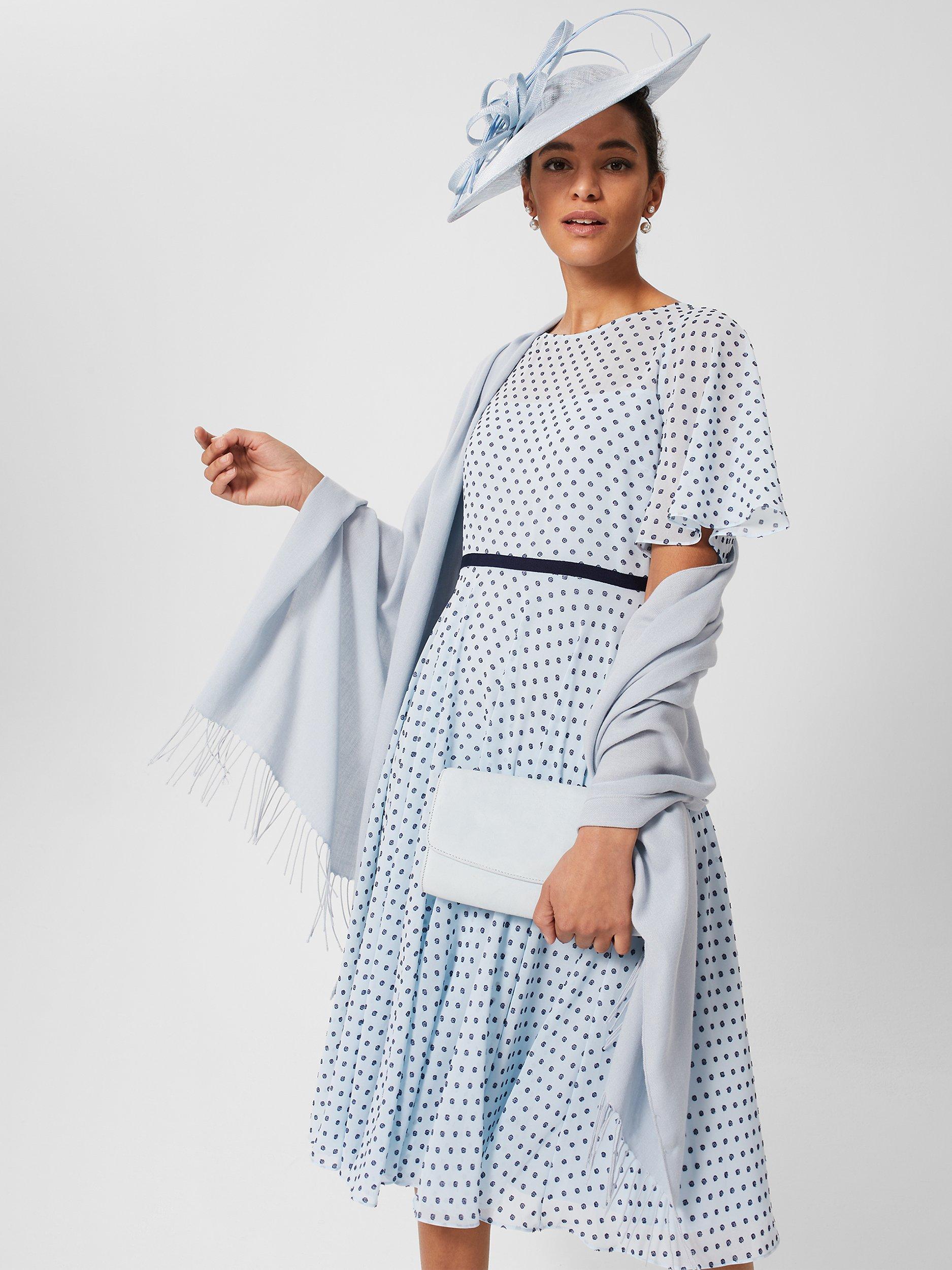 Product image 3 of 4, which shows Hobbs Matilda Scarf, Ice Blue, One Size