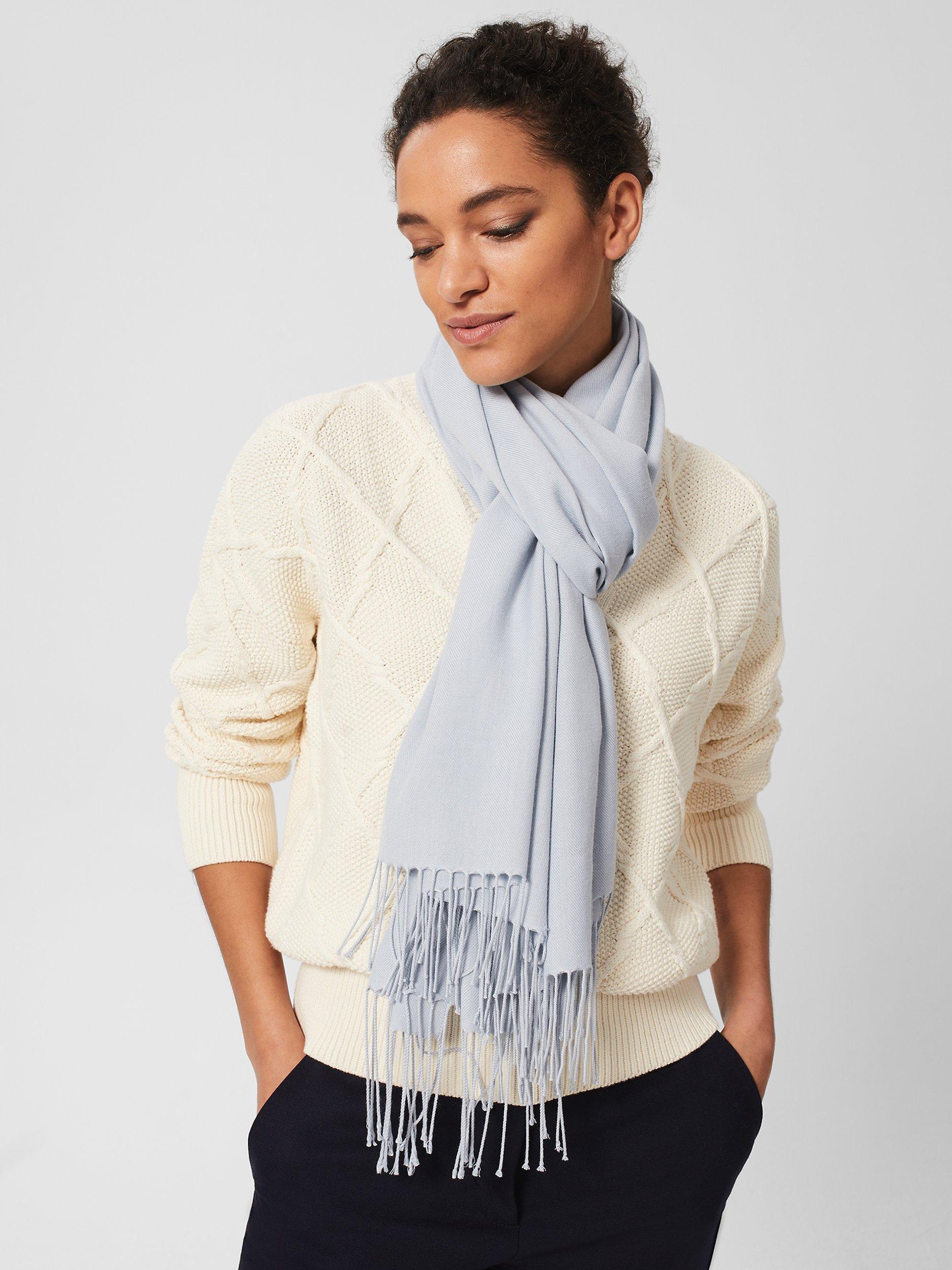 Product image 2 of 4, which shows Hobbs Matilda Scarf, Ice Blue, One Size