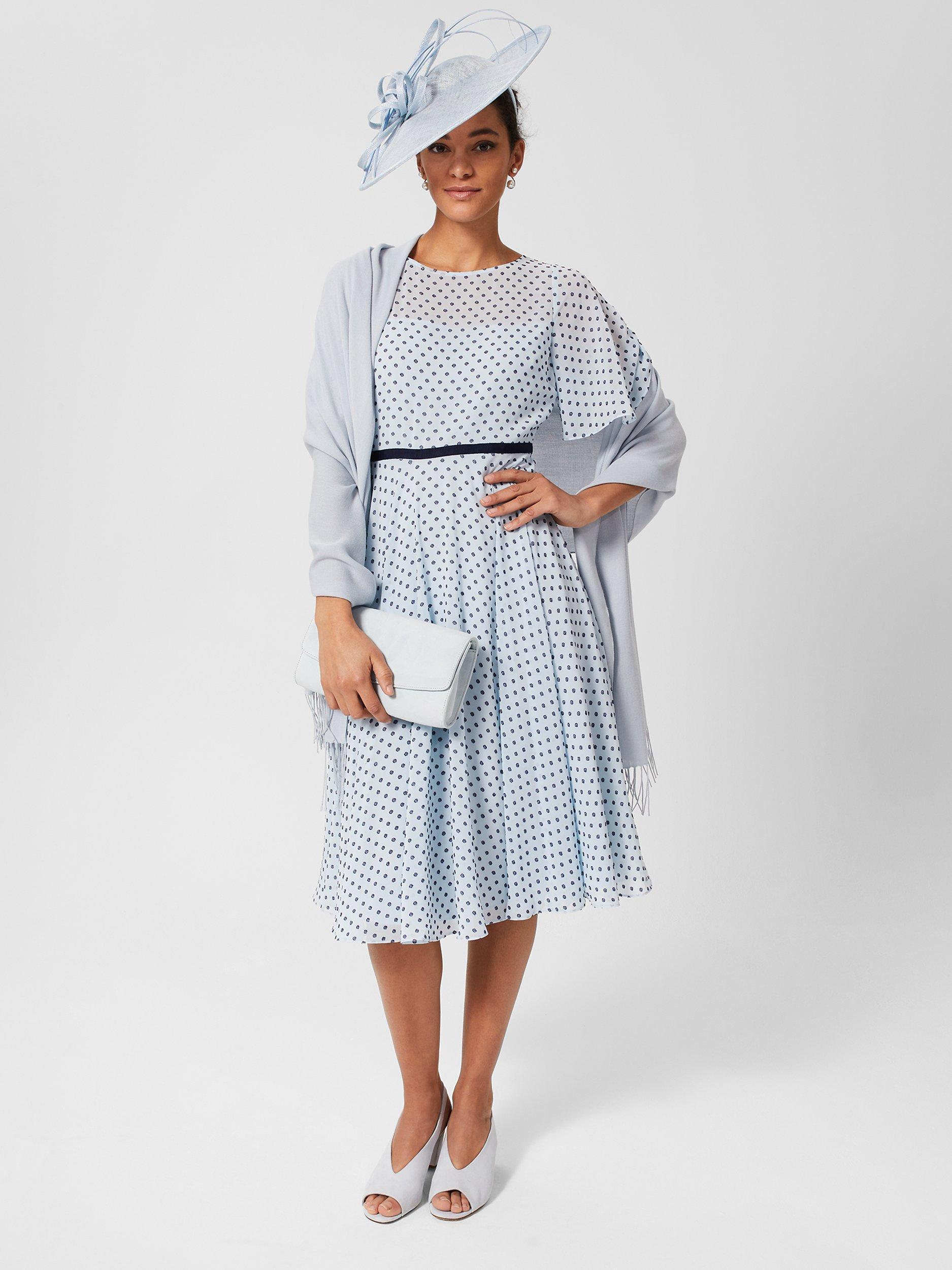 Product image 4 of 4, which shows Hobbs Matilda Scarf, Ice Blue, One Size