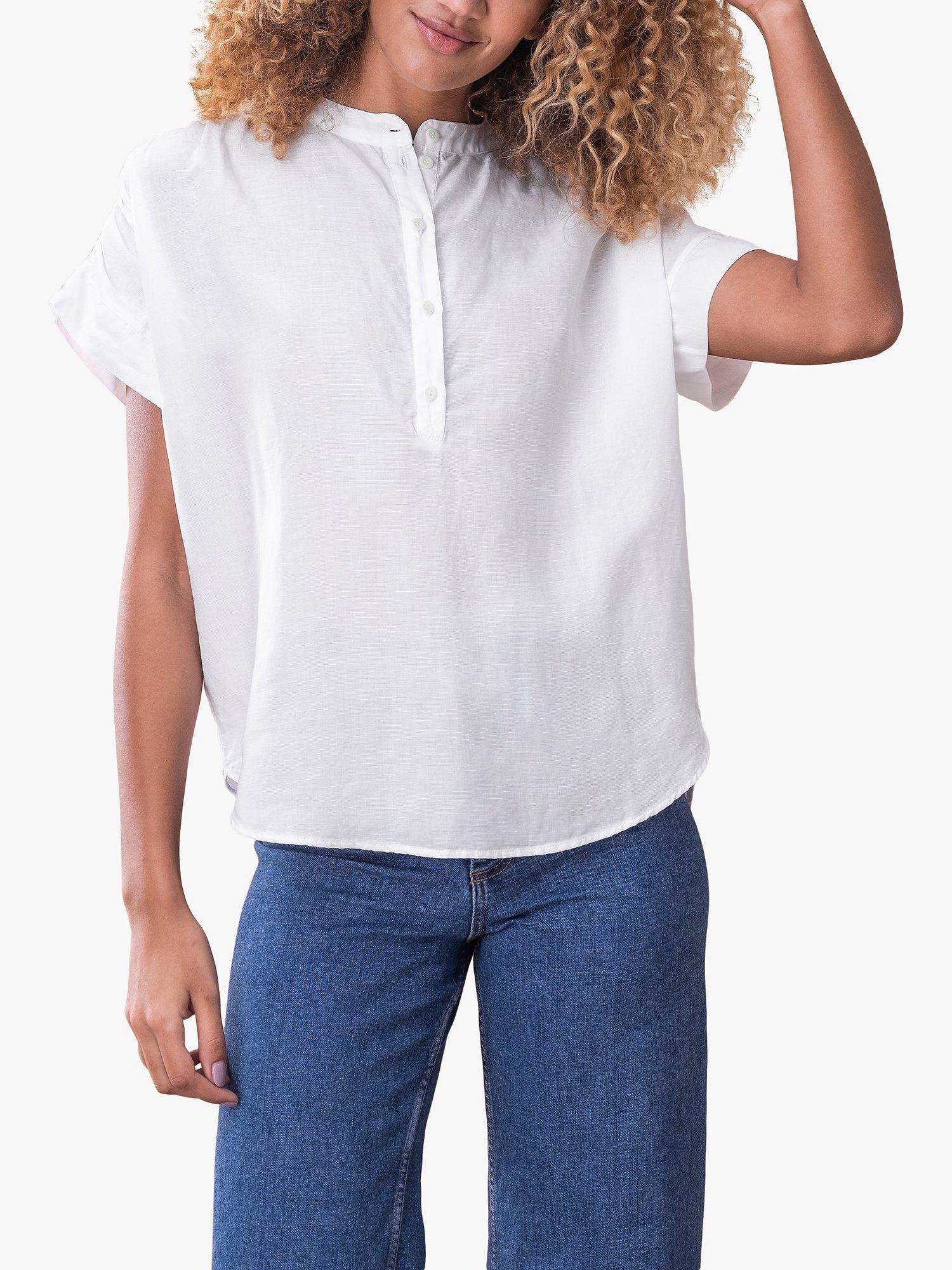 Celtic & Co. Half Placket Blouse, Chalk, 16