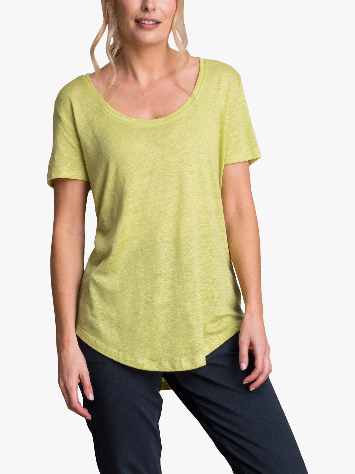 Celtic & Co. Linen Cotton Blend Scoop Neck T-Shirt, Fennel