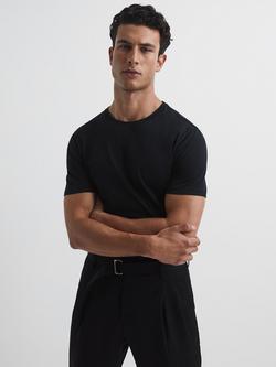 Reiss Bless Cotton Crew Neck T-Shirt, Black