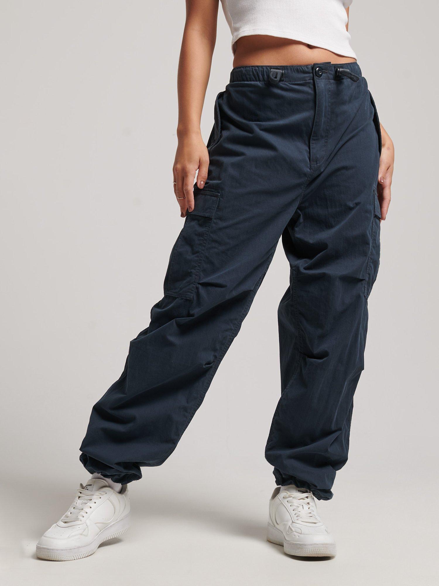 Product image 1 of 7, which shows Superdry Parachute Grip Trousers, Midnight Navy, W28/L30
