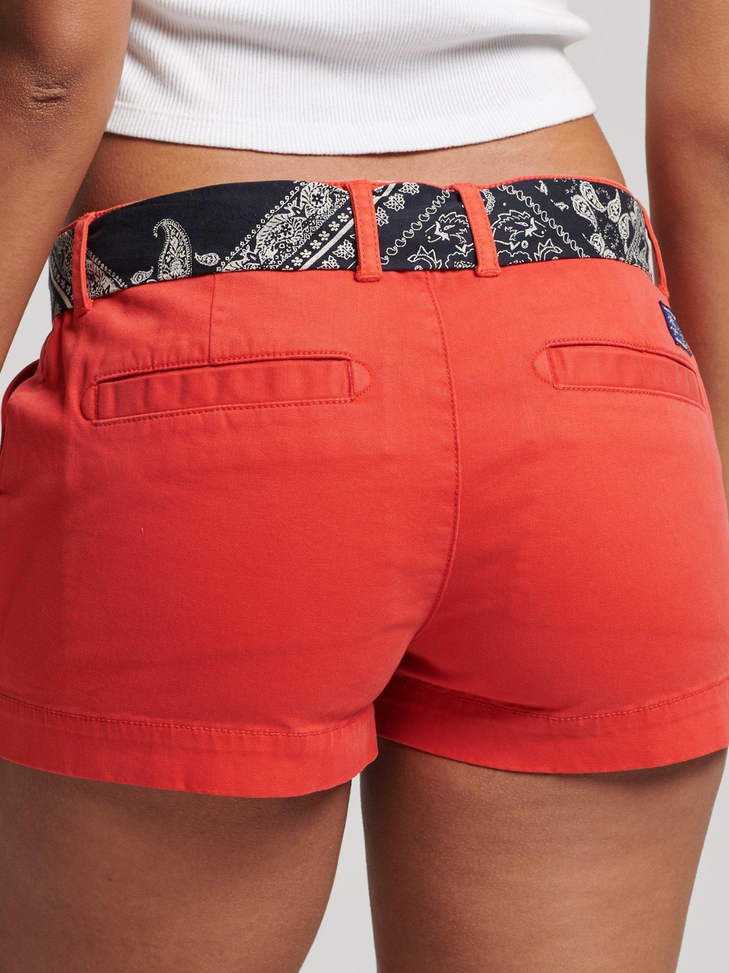 Product image 6 of 6, which shows Superdry Chino Hot Shorts, Soda Pop Red, 6