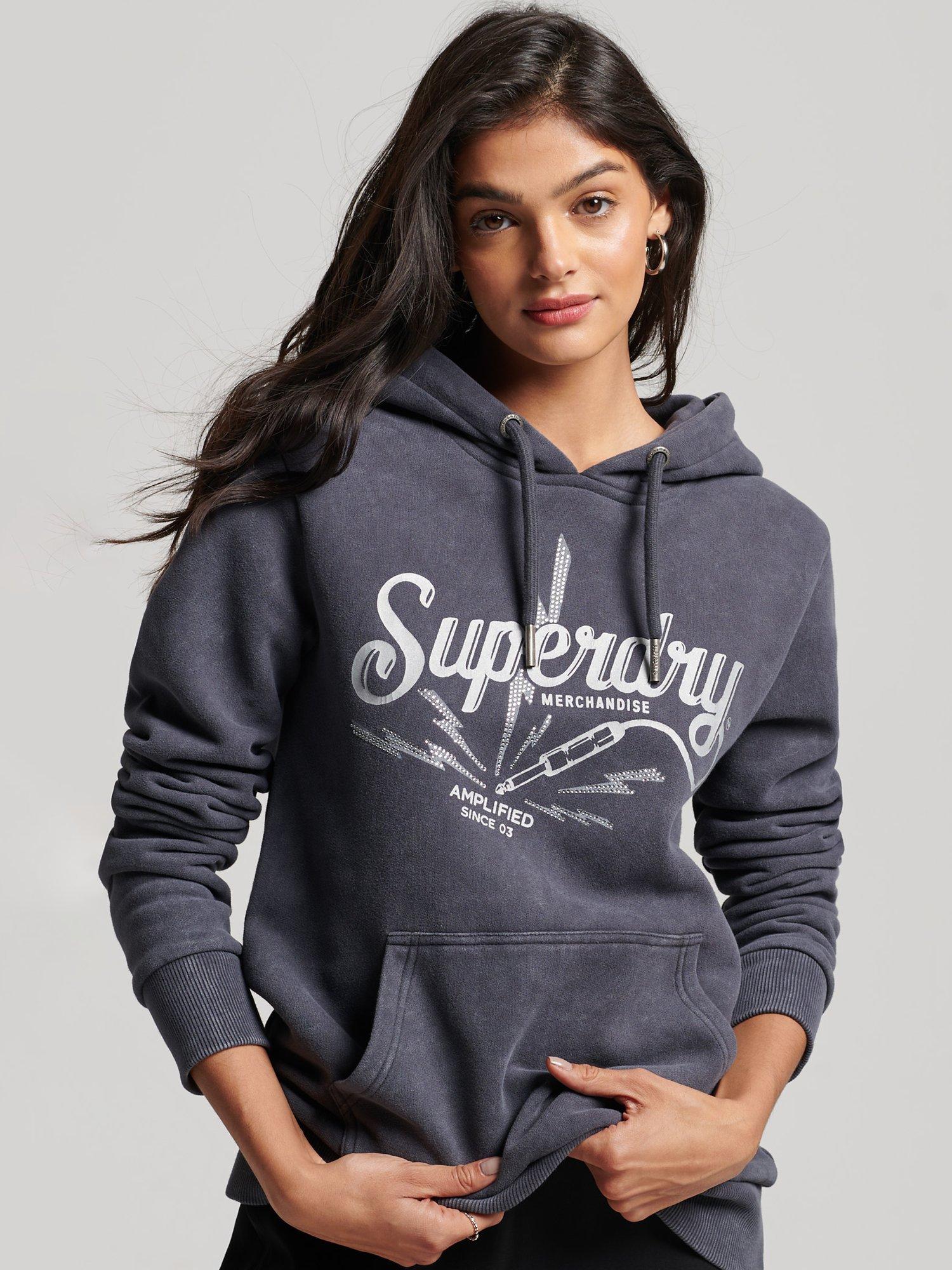 Superdry Vintage Merch Store Hoodie, Mid Backstage Black