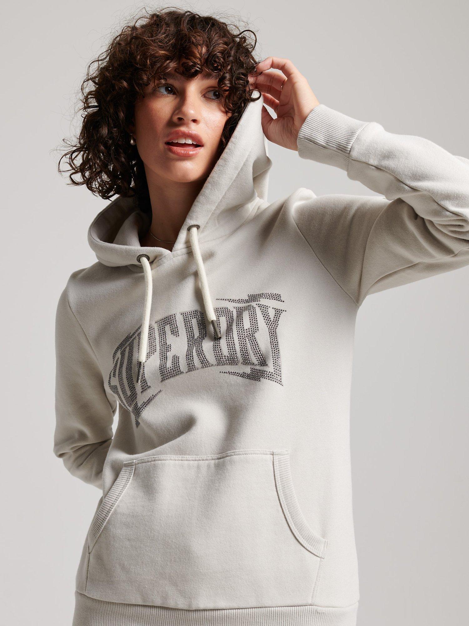 Superdry Embellished Hoodie, Glacier Grey