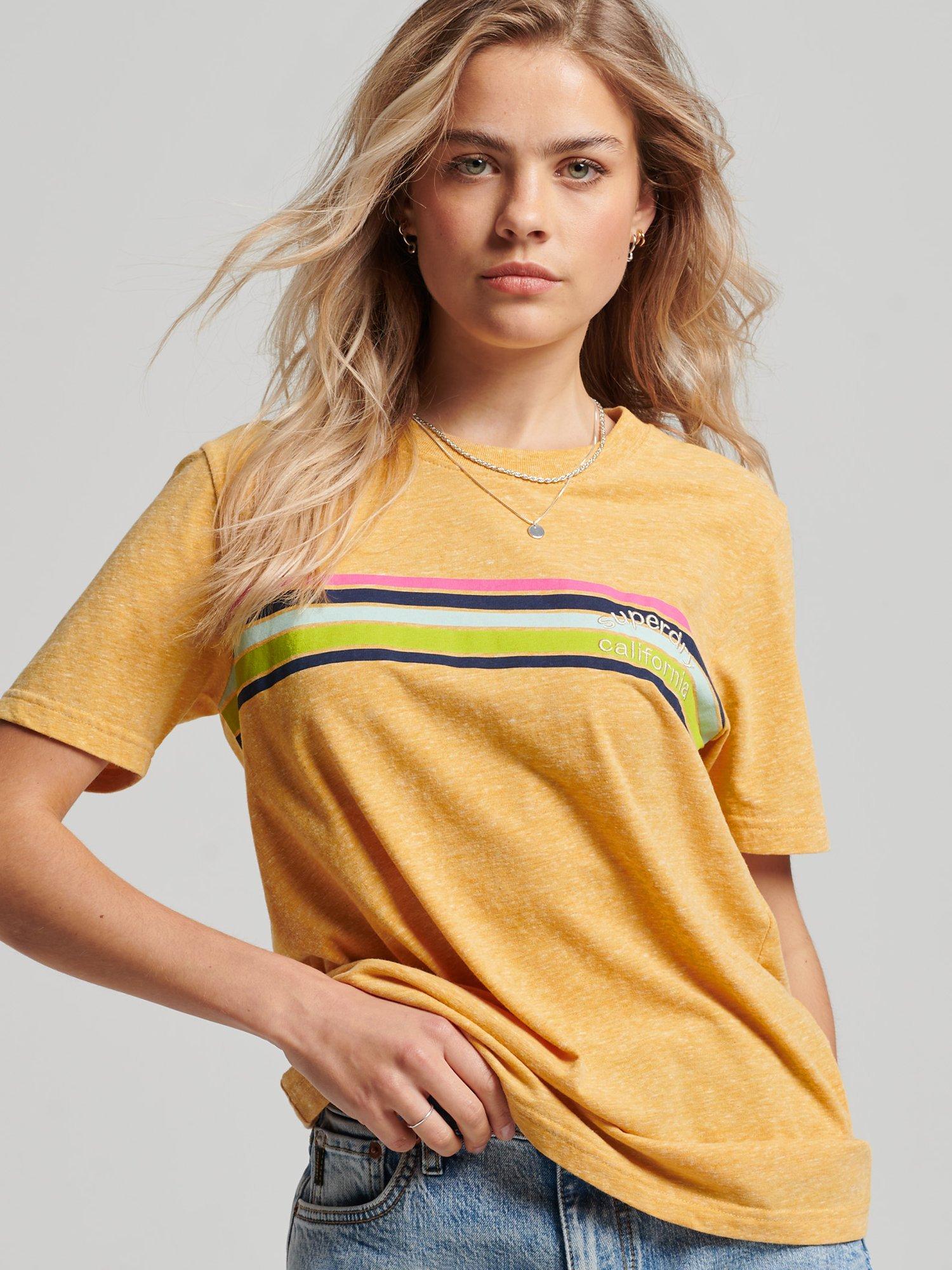 Superdry Vintage Great Outdoors T-Shirt, Yellow Snowy
