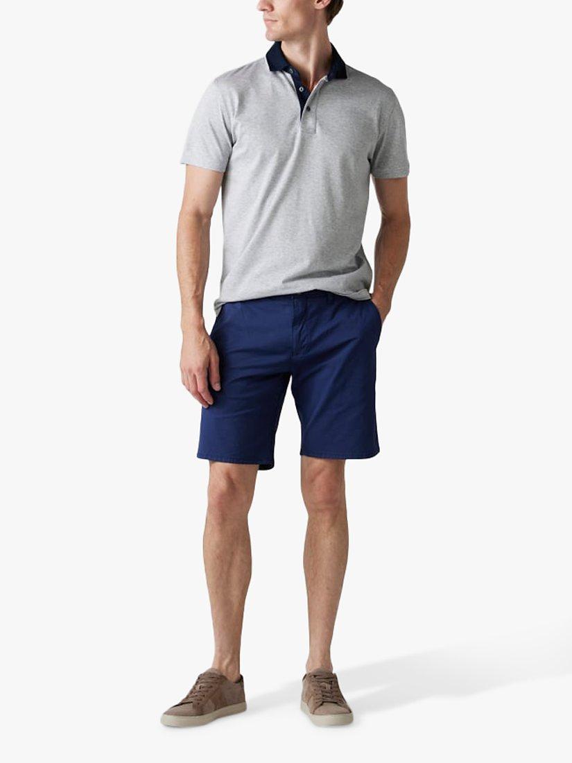 Product image 2 of 4, which shows Rodd & Gunn Stanley Point Short Sleeve Slim Fit Polo Shirt, Smoke, S