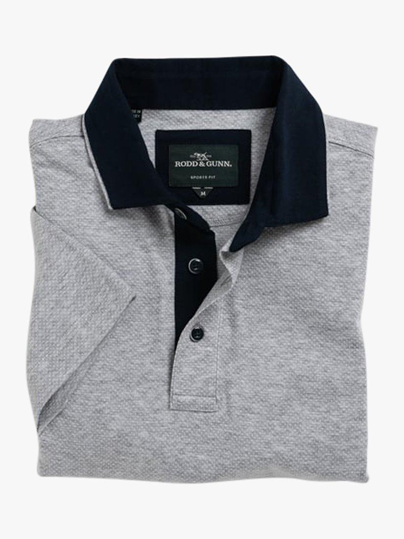 Product image 4 of 4, which shows Rodd & Gunn Stanley Point Short Sleeve Slim Fit Polo Shirt, Smoke, S