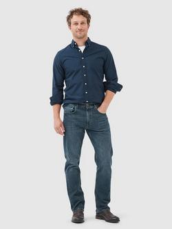 Rodd & Gunn Winton Relaxed Fit Italian Denim Jeans, Mid Blue - view 2, Mid Blue