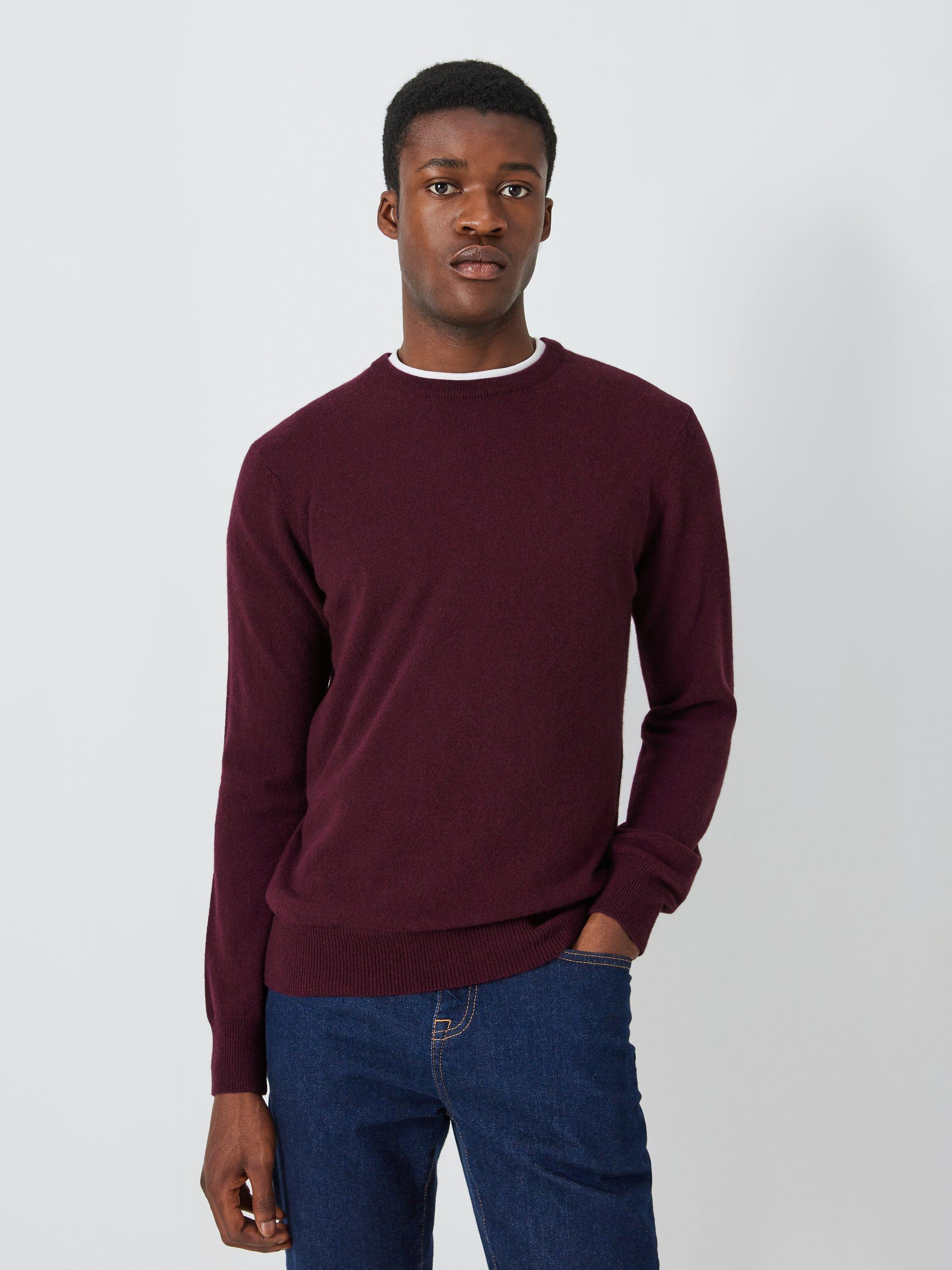 John Lewis Made in Italy Cashmere Crew Neck Jumper, Plum