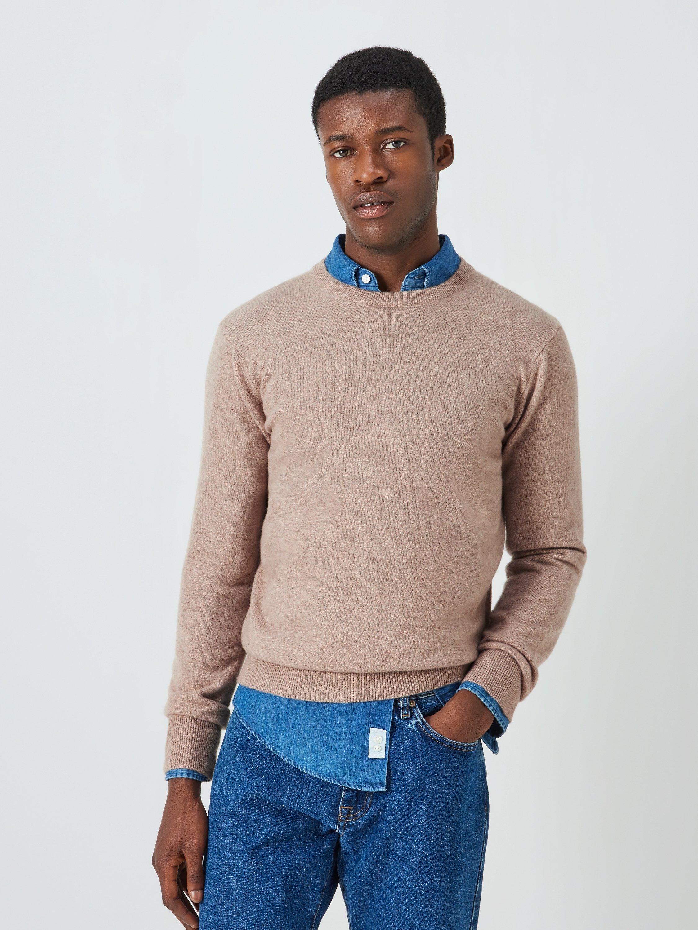 John Lewis Made in Italy Cashmere Crew Neck Jumper, Fawn, S
