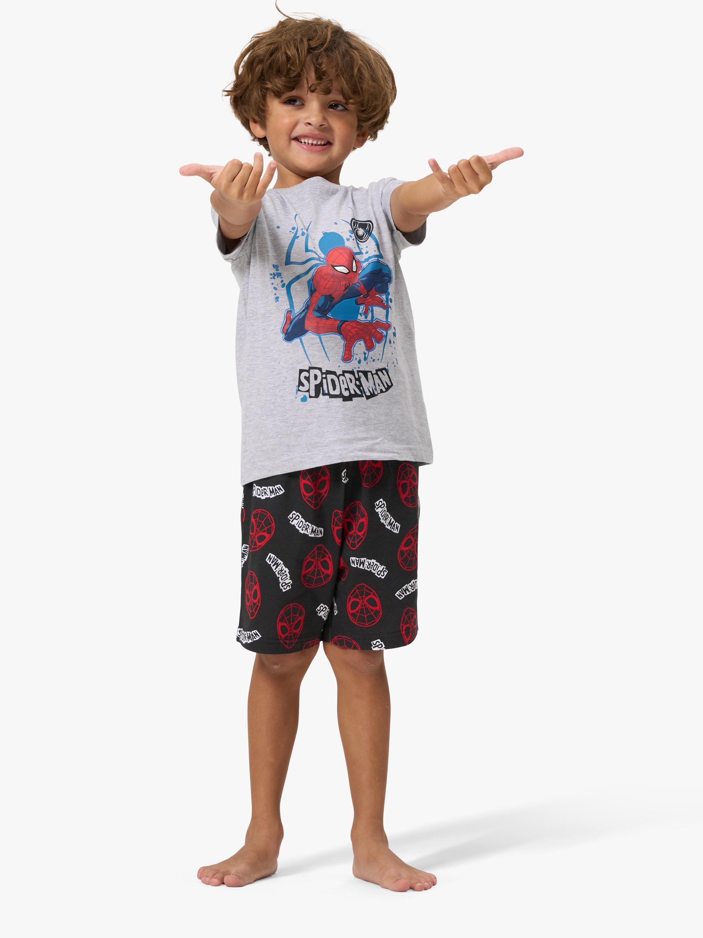 Product image 1 of 5, which shows Angel & Rocket Kids' Spider-Man Pyjamas, Multi, 7-8 years
