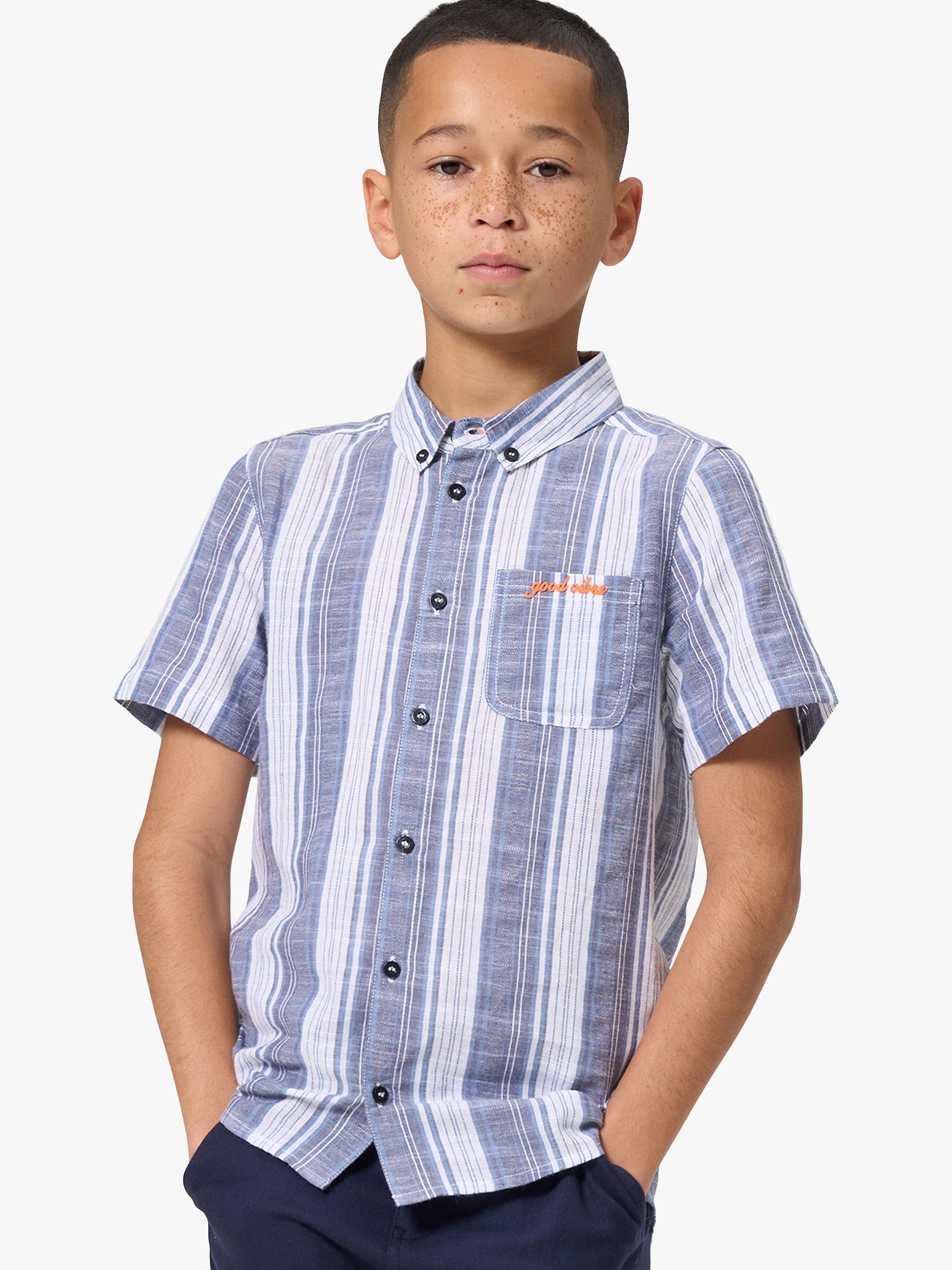 Angel & Rocket Kids' Stripe Shirt, Blue