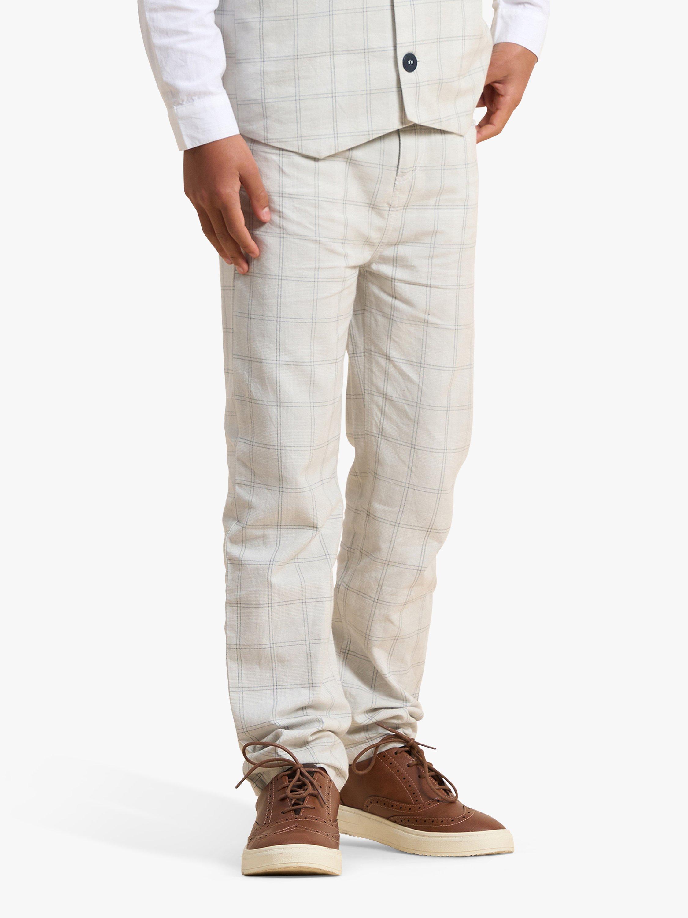 Angel & Rocket Kids' Emerson Check Trousers, Grey
