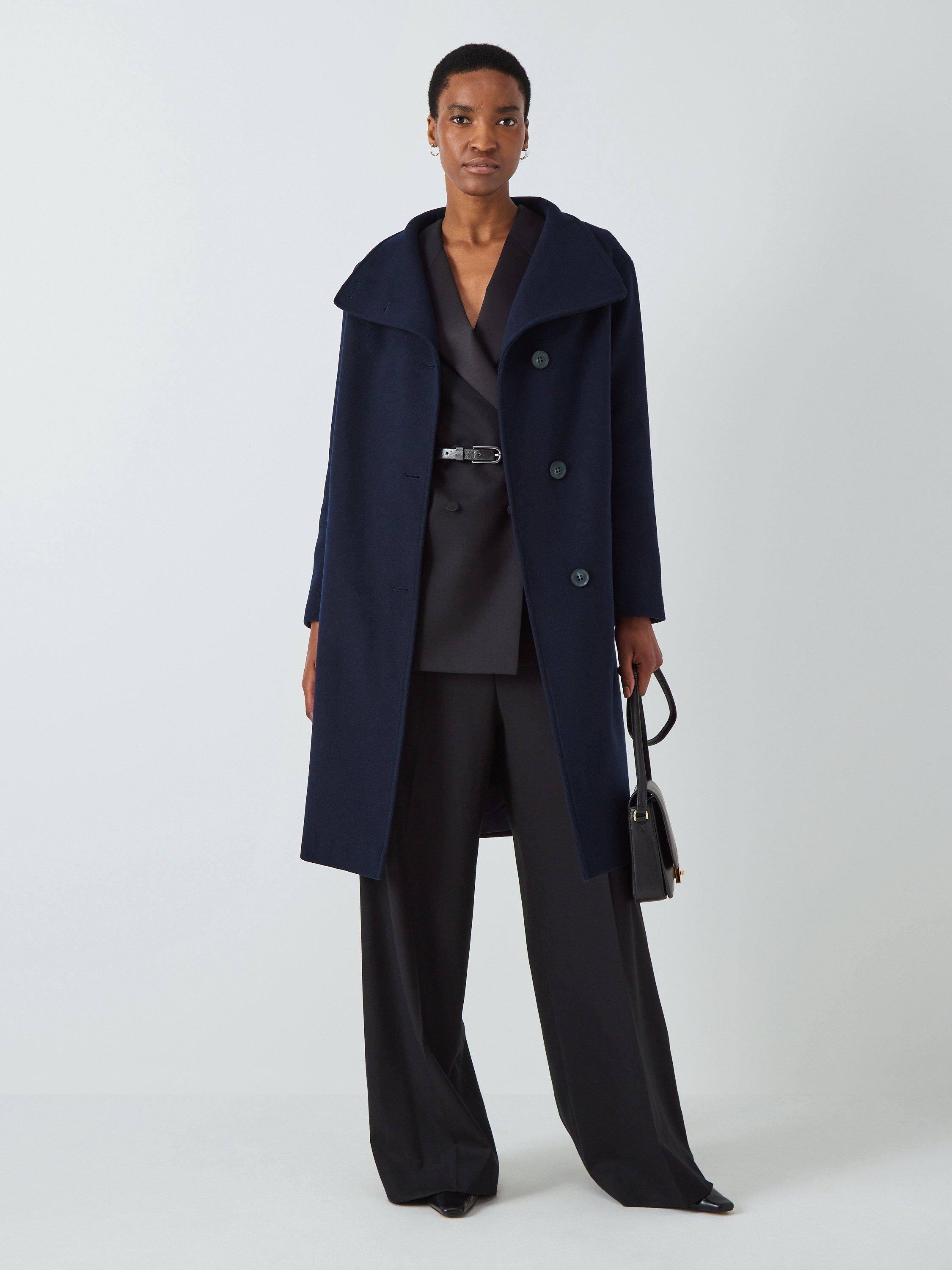 John Lewis Grown on Funnel Neck Coat, Navy