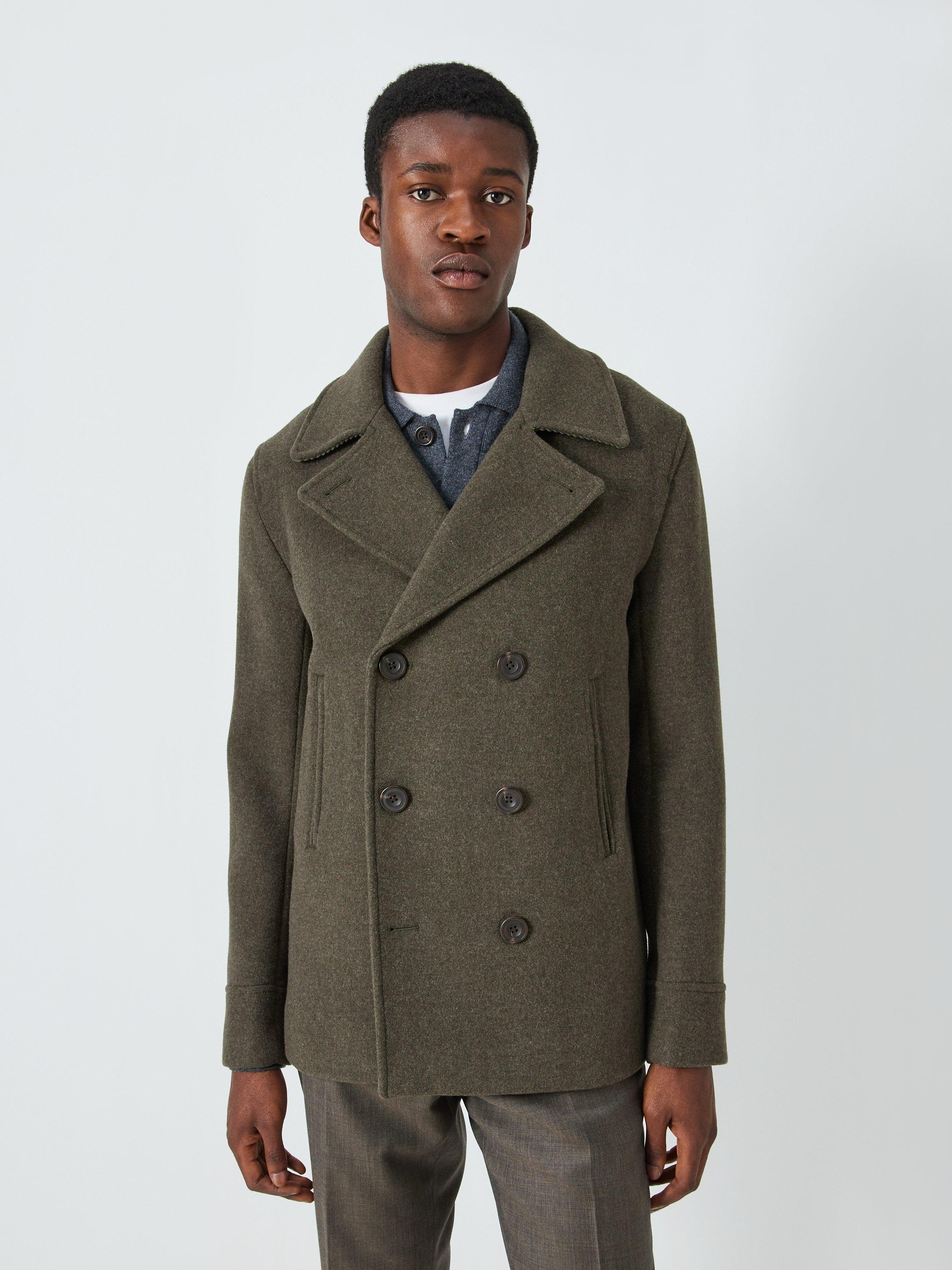 Olive peacoat mens on sale