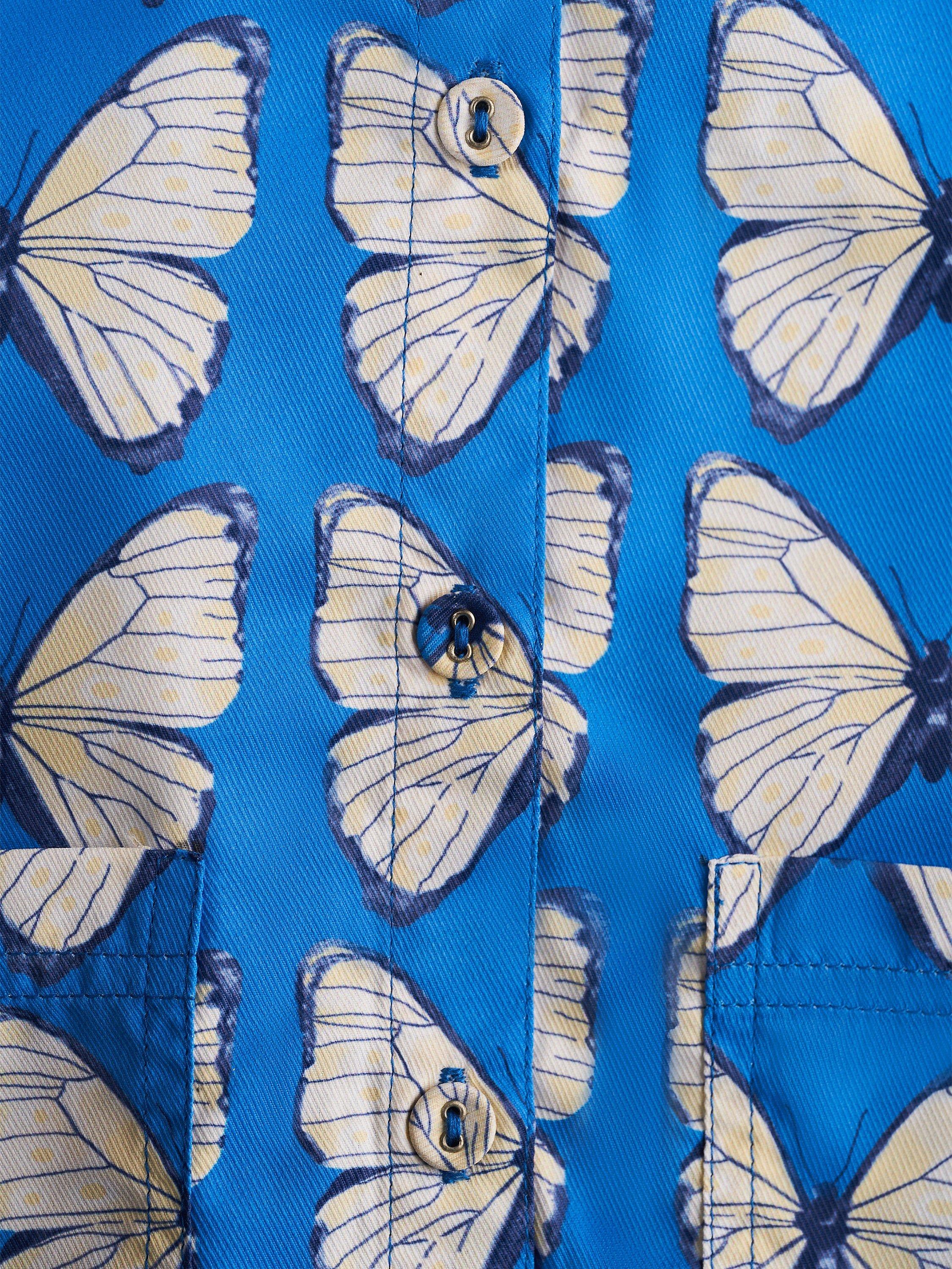 Angel & Rocket Bea Woven Butterfly Shirt, Blue, 9 years