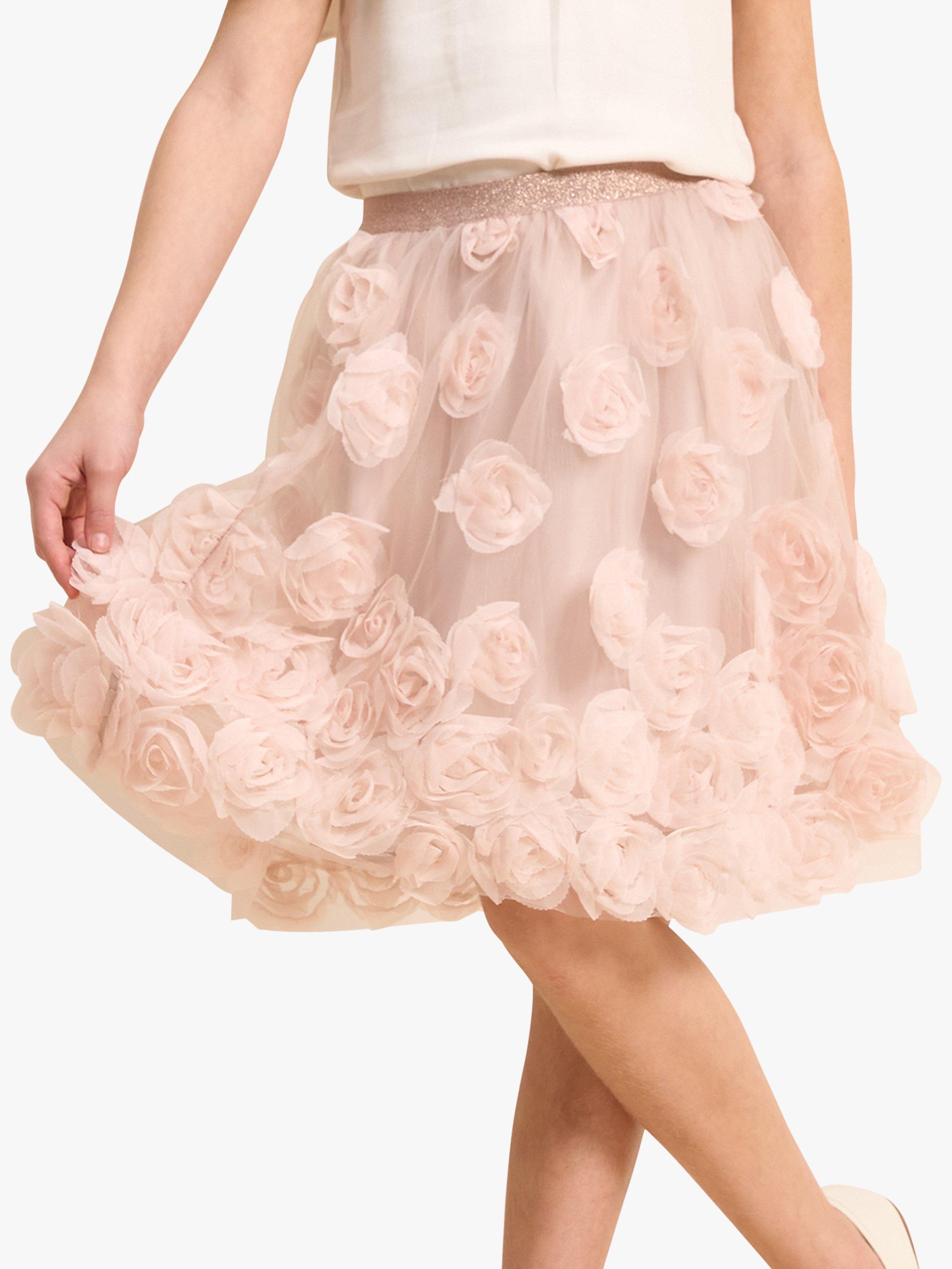 Angel & Rocket Kids' Colette Ruffle Rose Mesh Skirt, Pink