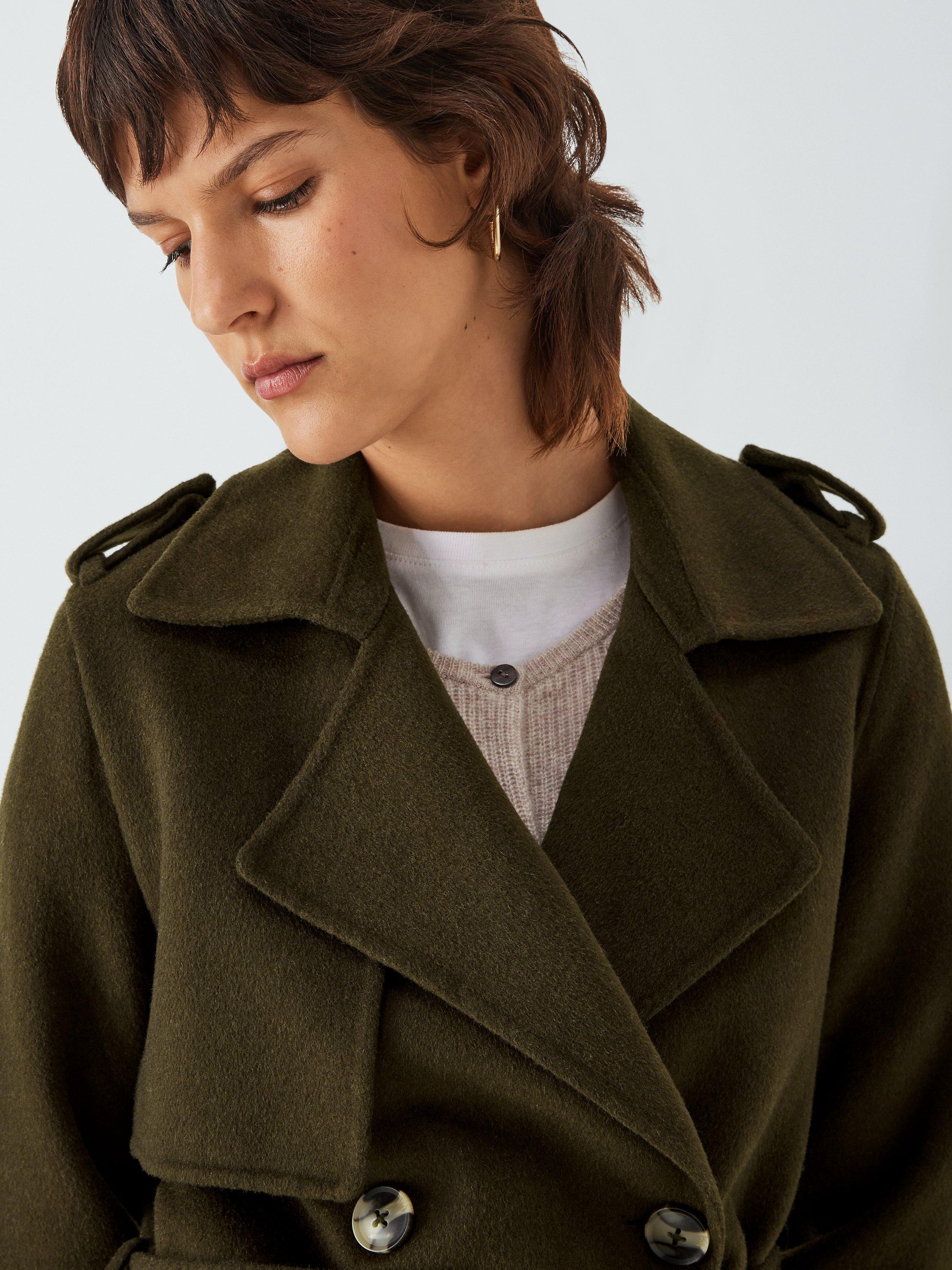 John Lewis Hand Finished Wool Blend Trench Coat, Khaki £179.00