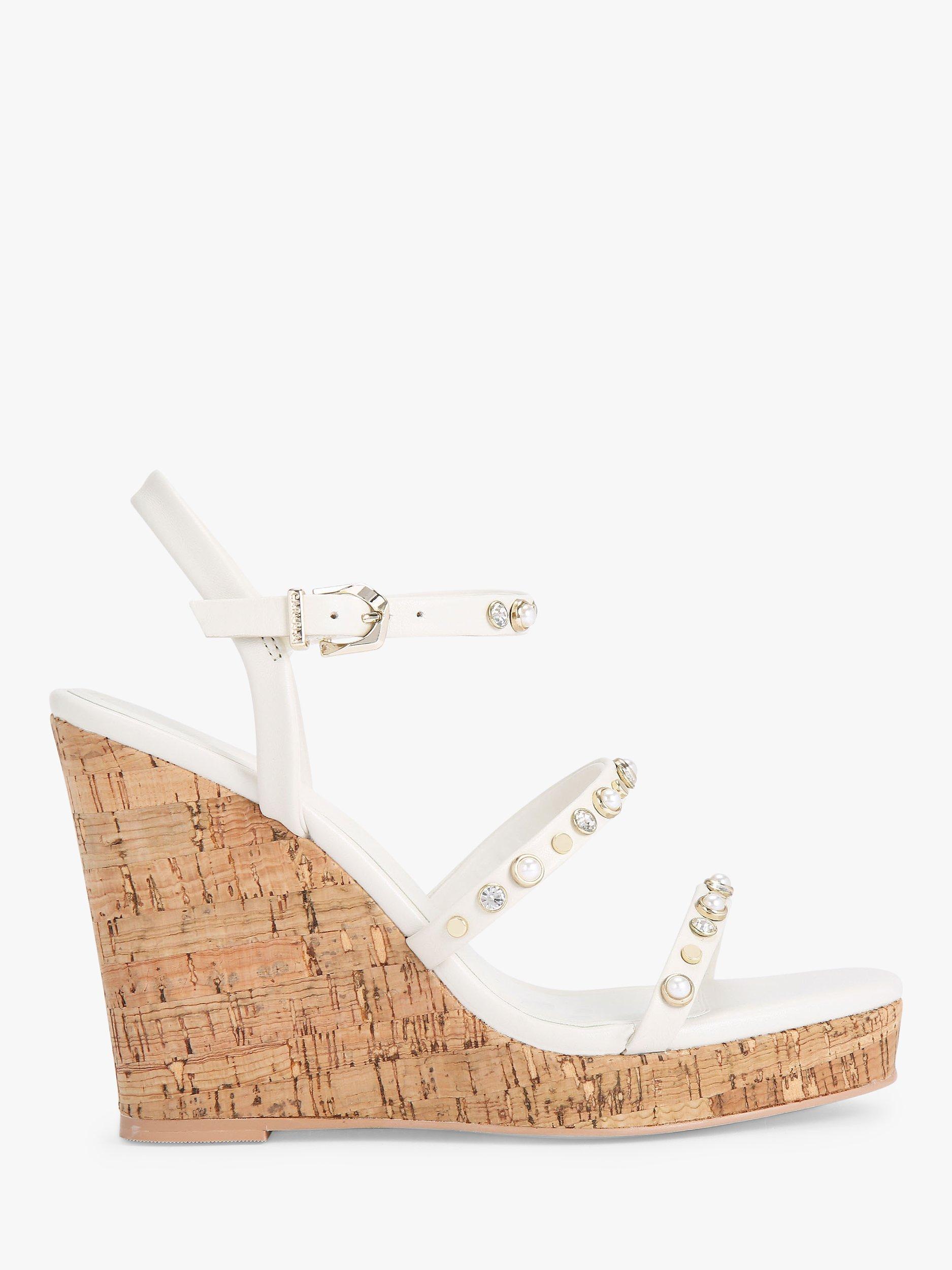 Carvela Precious Wedge Heel Sandals, Natural Putty